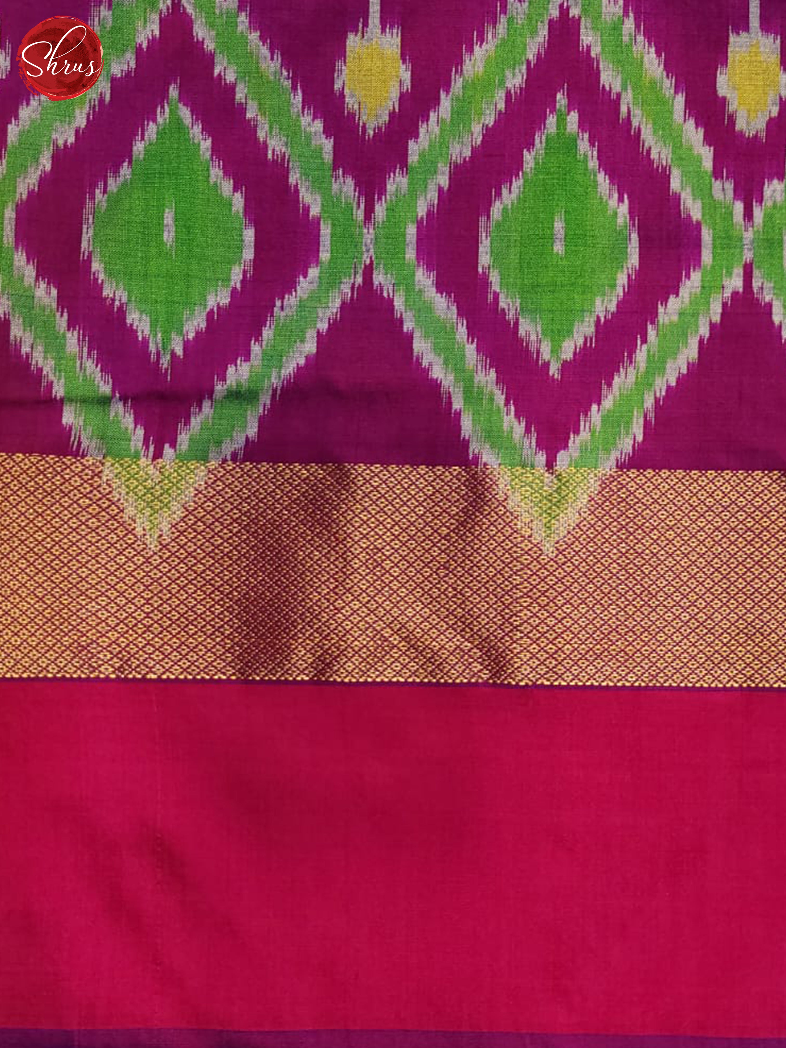 Grey and pink- Ikkat Silk Saree - Shop on ShrusEternity.com