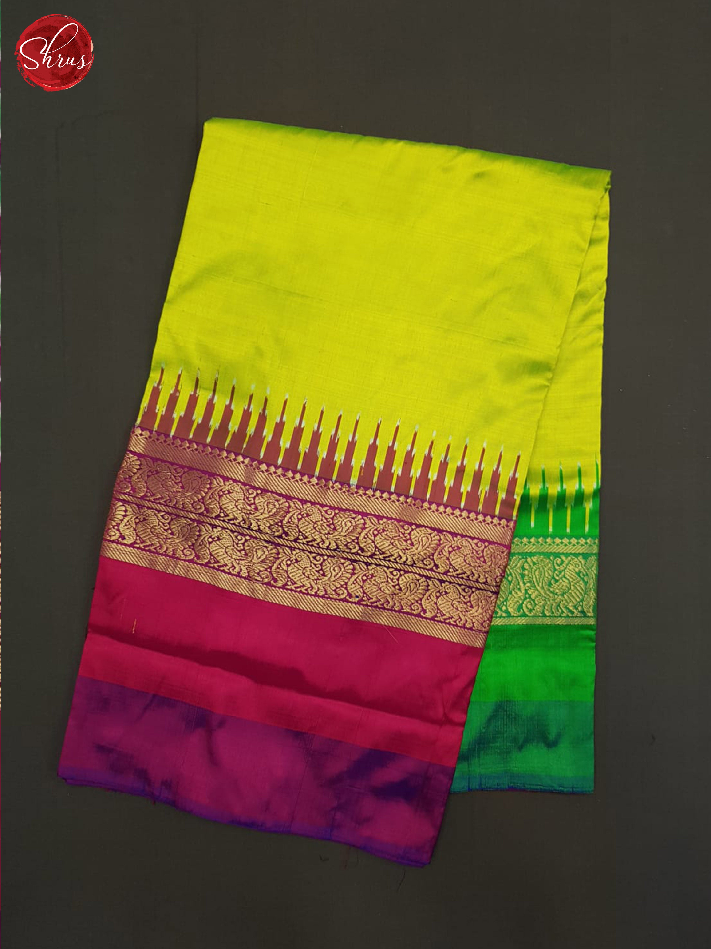 Green and Purple - Ikkat Silk Saree - Shop on ShrusEternity.com