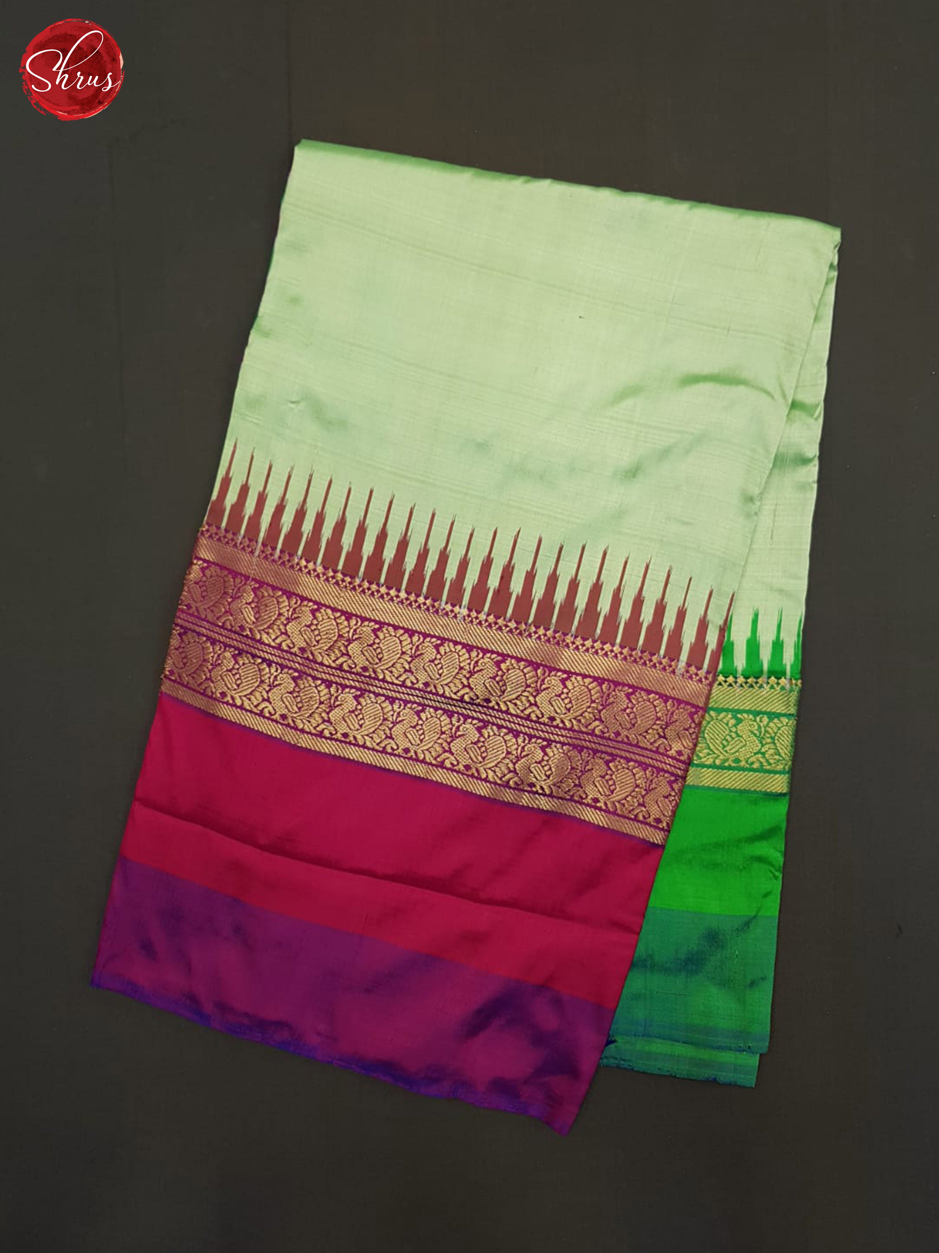 Pista green and green - Ikkat Silk Saree - Shop on ShrusEternity.com