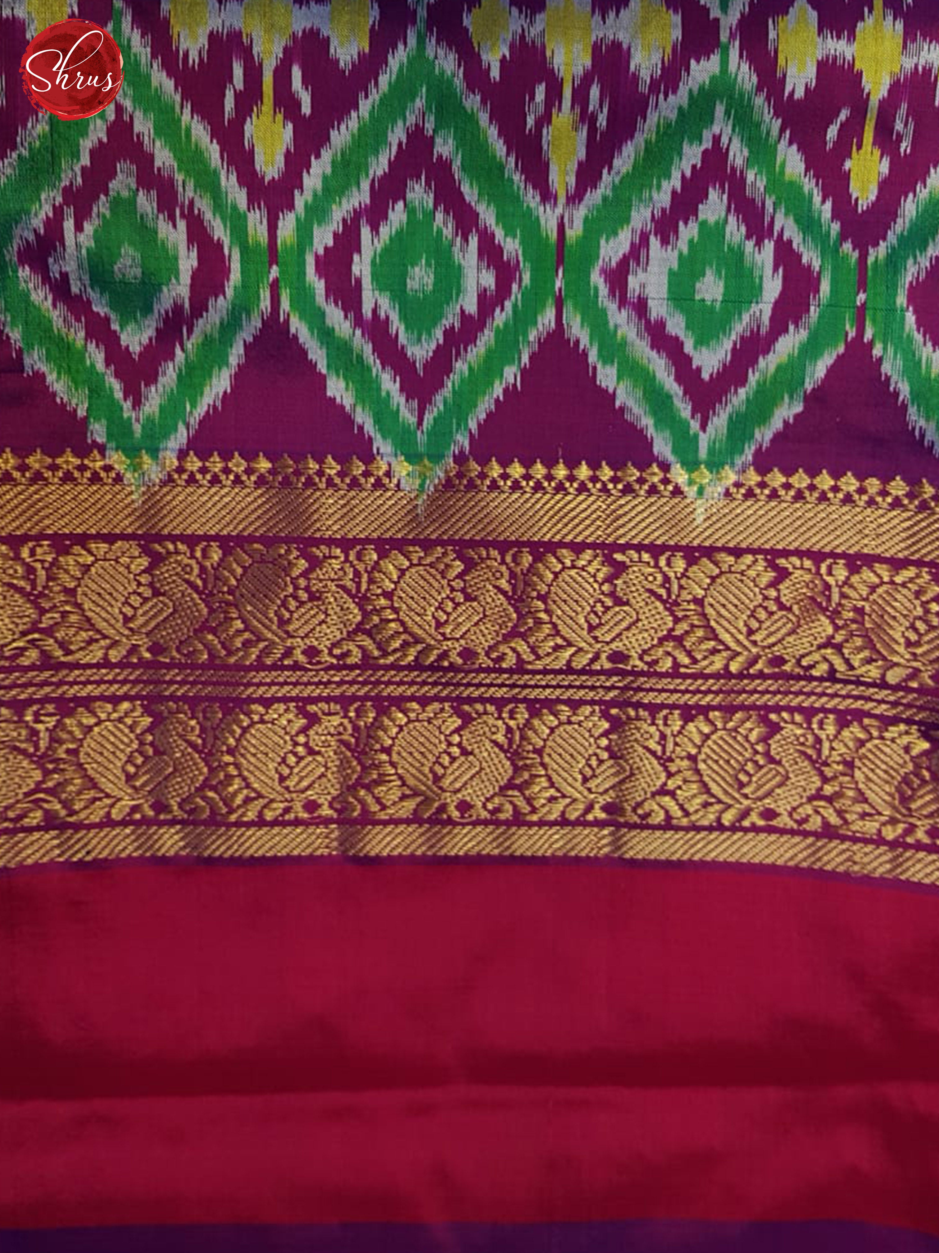 Pista green and green - Ikkat Silk Saree - Shop on ShrusEternity.com