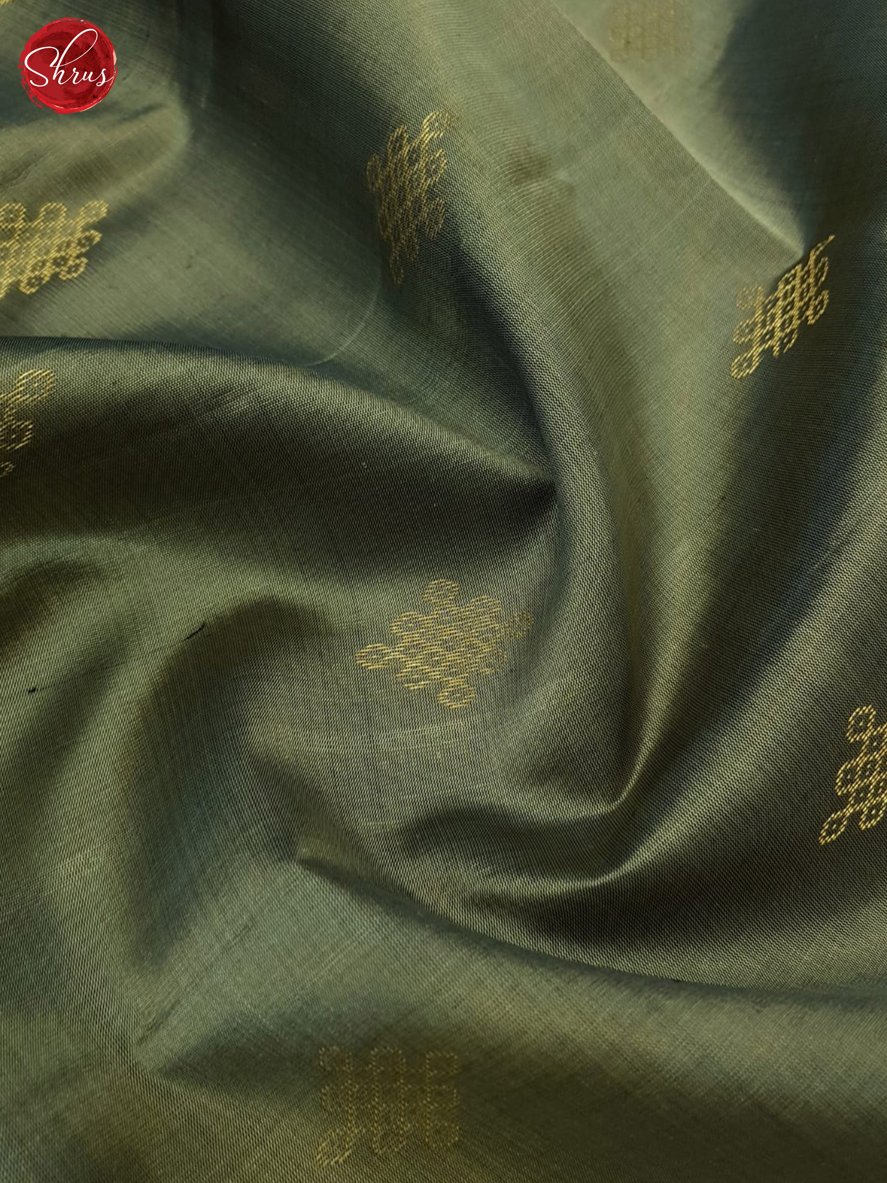 Greenish Grey and black - Soft Silk Saree - Shop on ShrusEternity.com