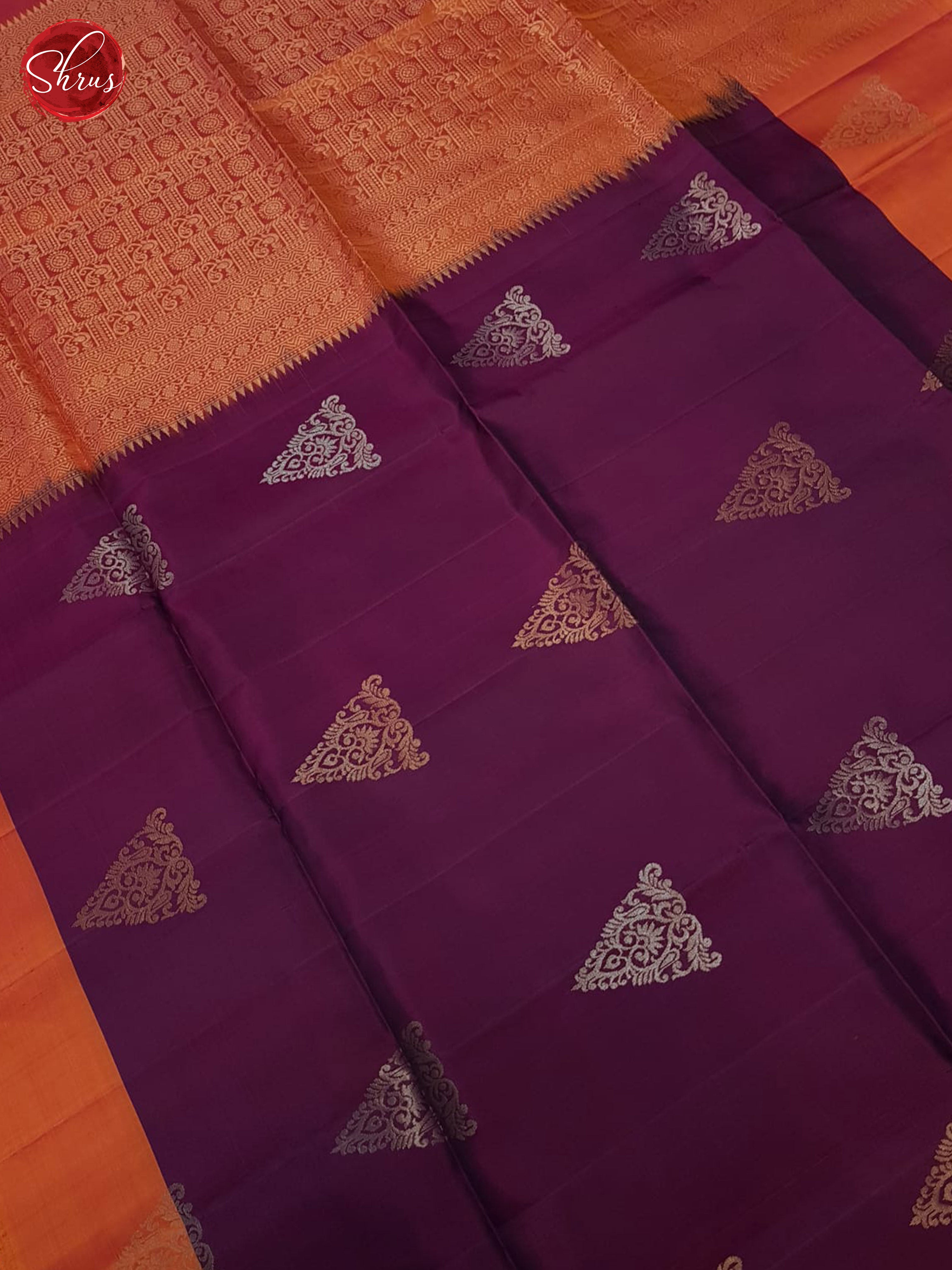 Purple and orange- Soft Silk Saree - Shop on ShrusEternity.com