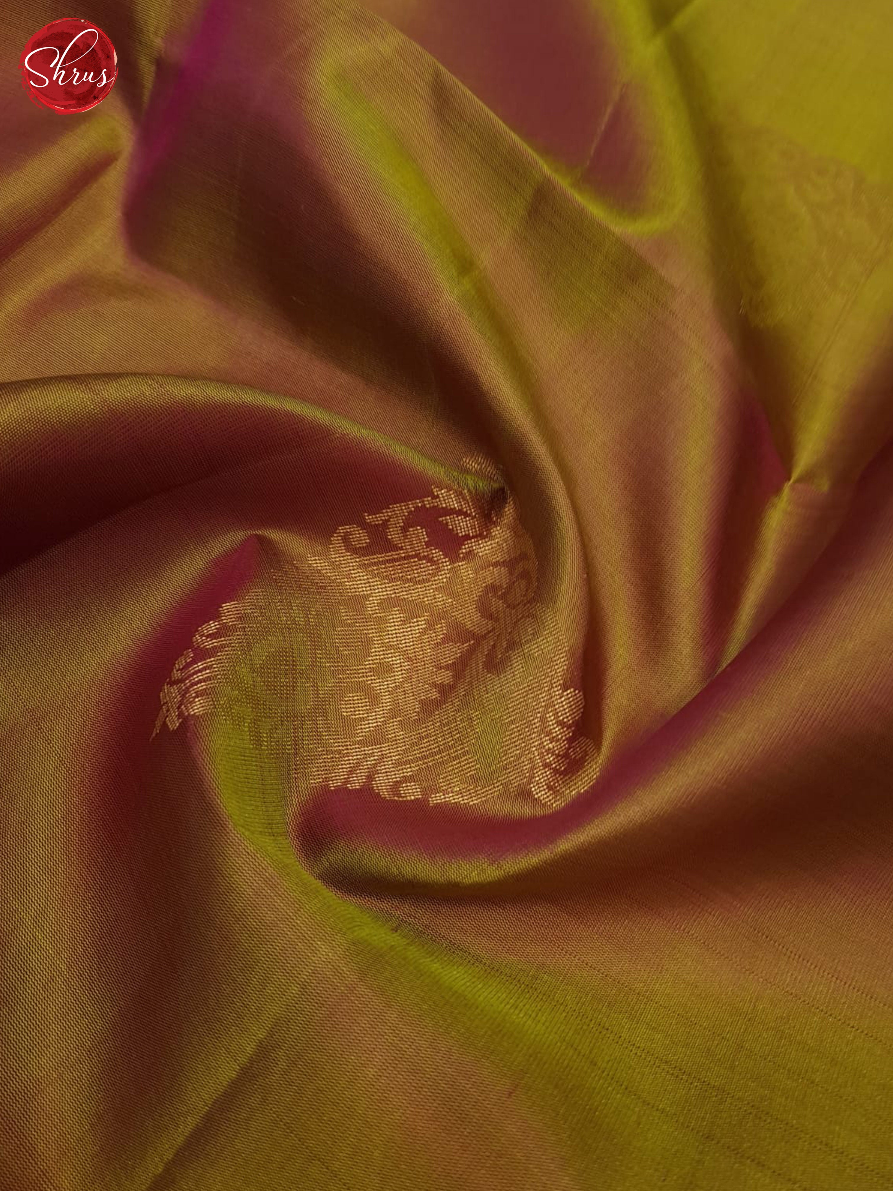 Double shaded greenish brown and Orange- Soft Silk Saree - Shop on ShrusEternity.com