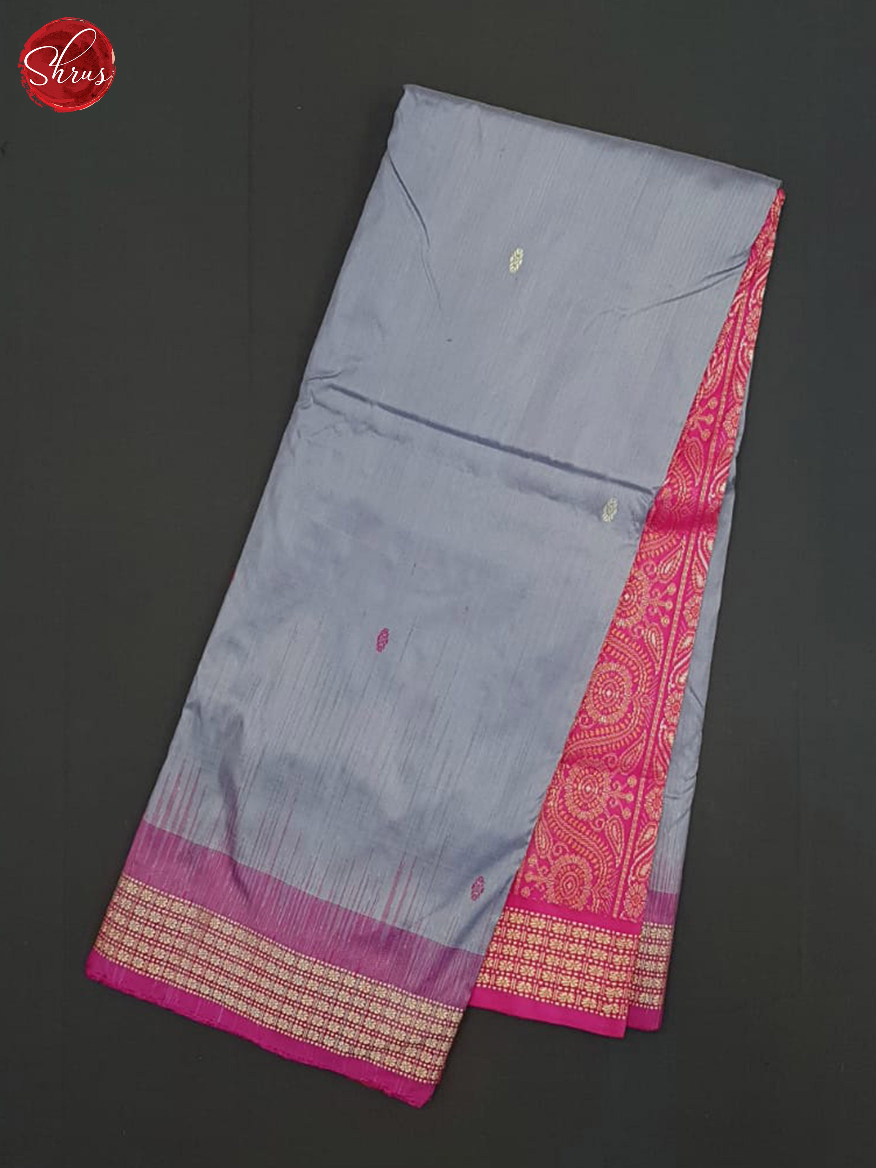 Greyish Blue And Pink-odisha Sambalpuri Silk saree - Shop on ShrusEternity.com