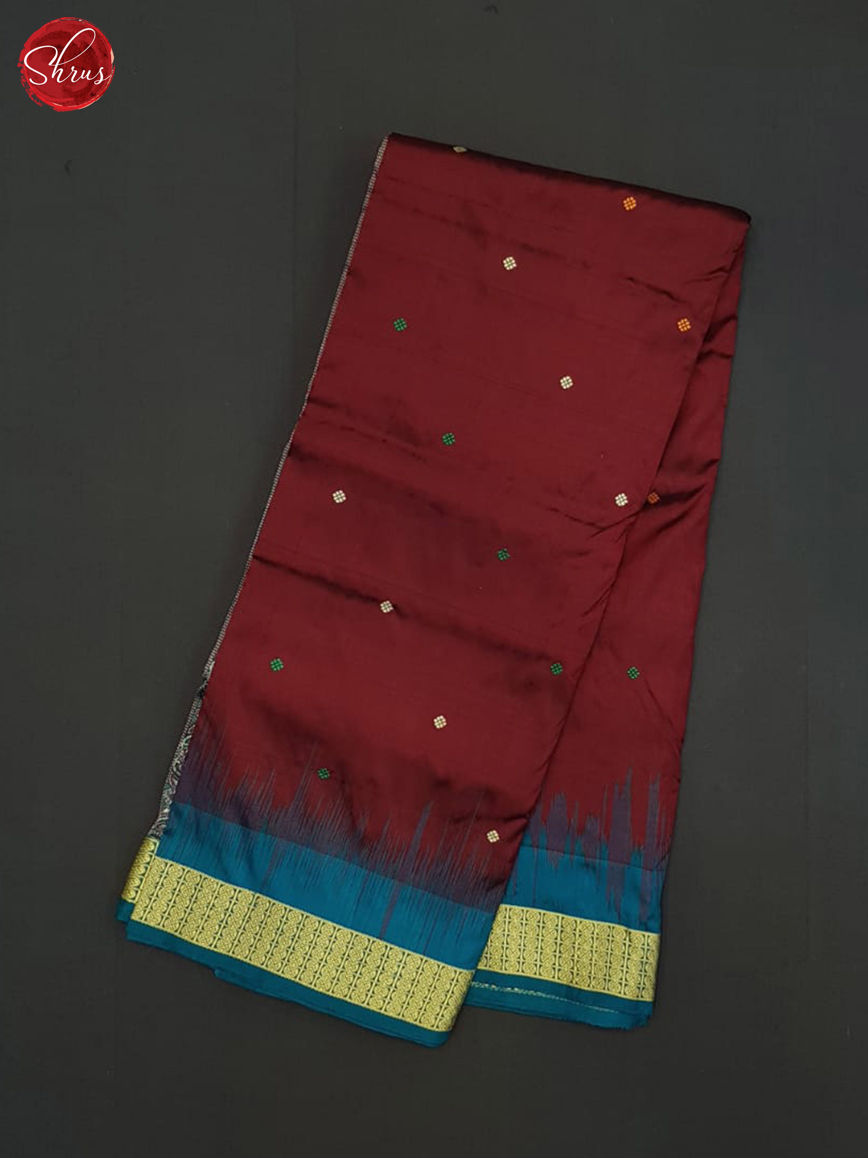Arakku Maroon And Peacock Green-Odisha sambalpuri silk saree - Shop on ShrusEternity.com
