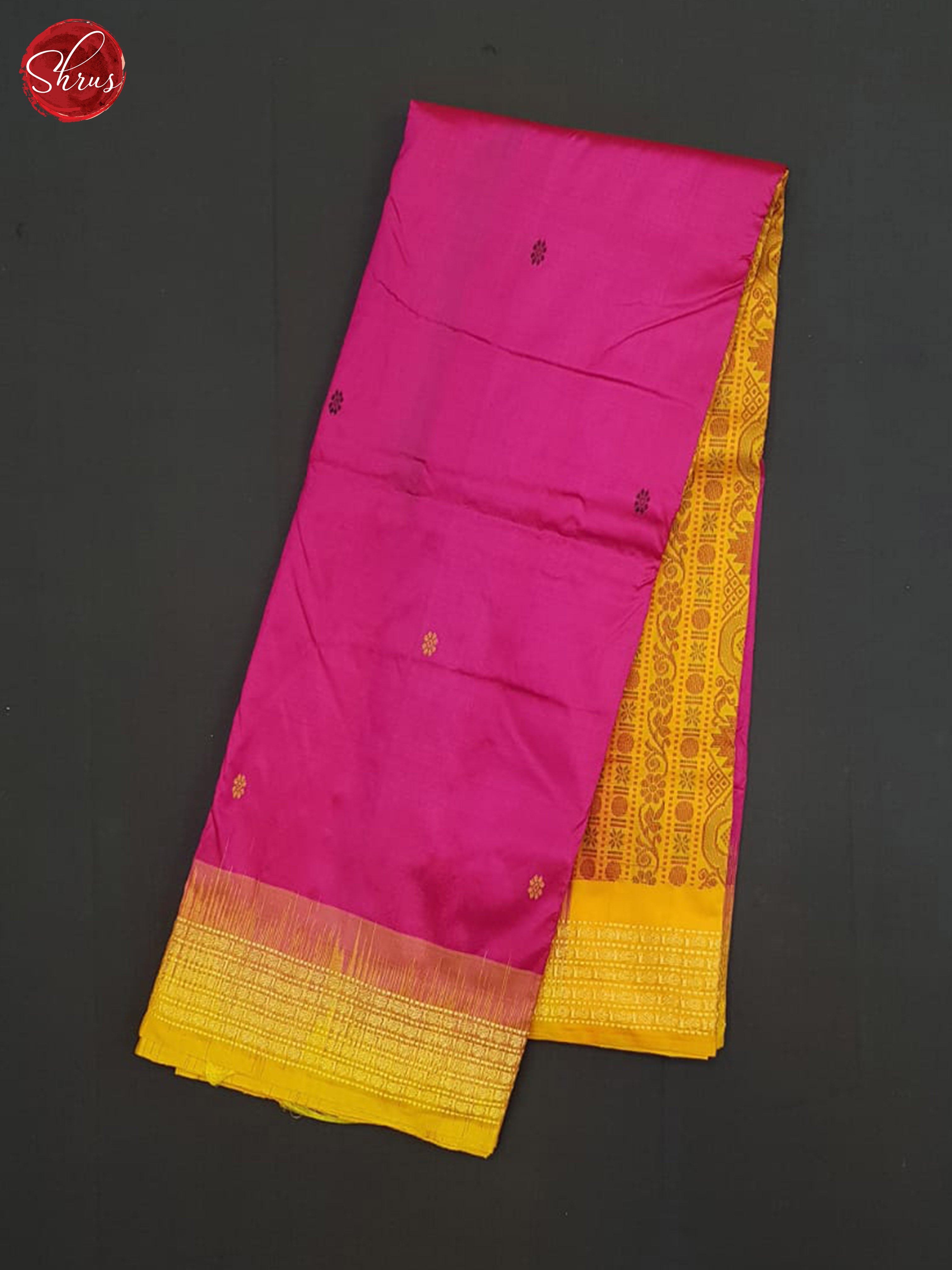Pink And Yellow-Odisha Sambalpuri Silk saree - Shop on ShrusEternity.com