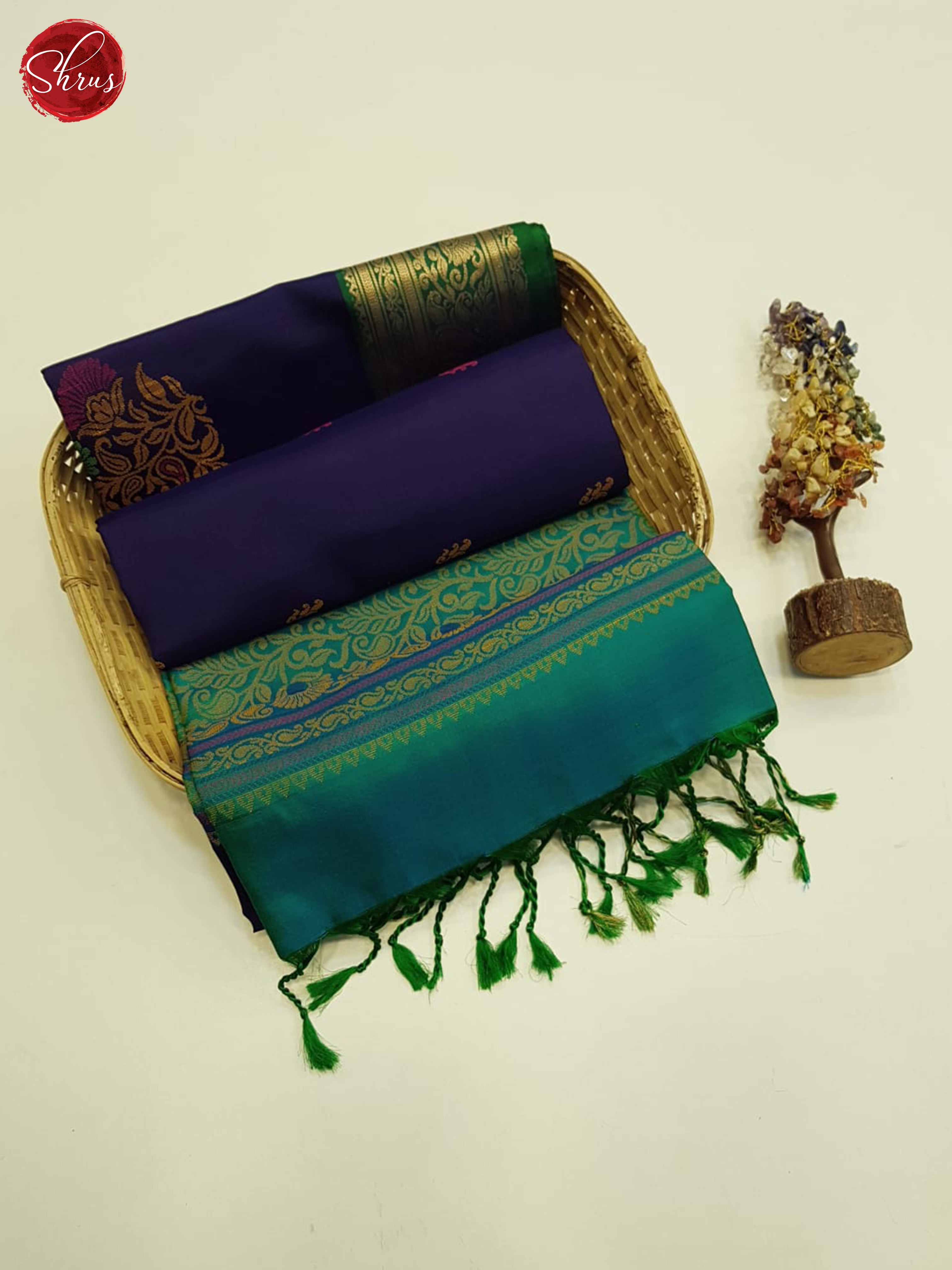 Blue And Green-Soft Silk Saree - Shop on ShrusEternity.com