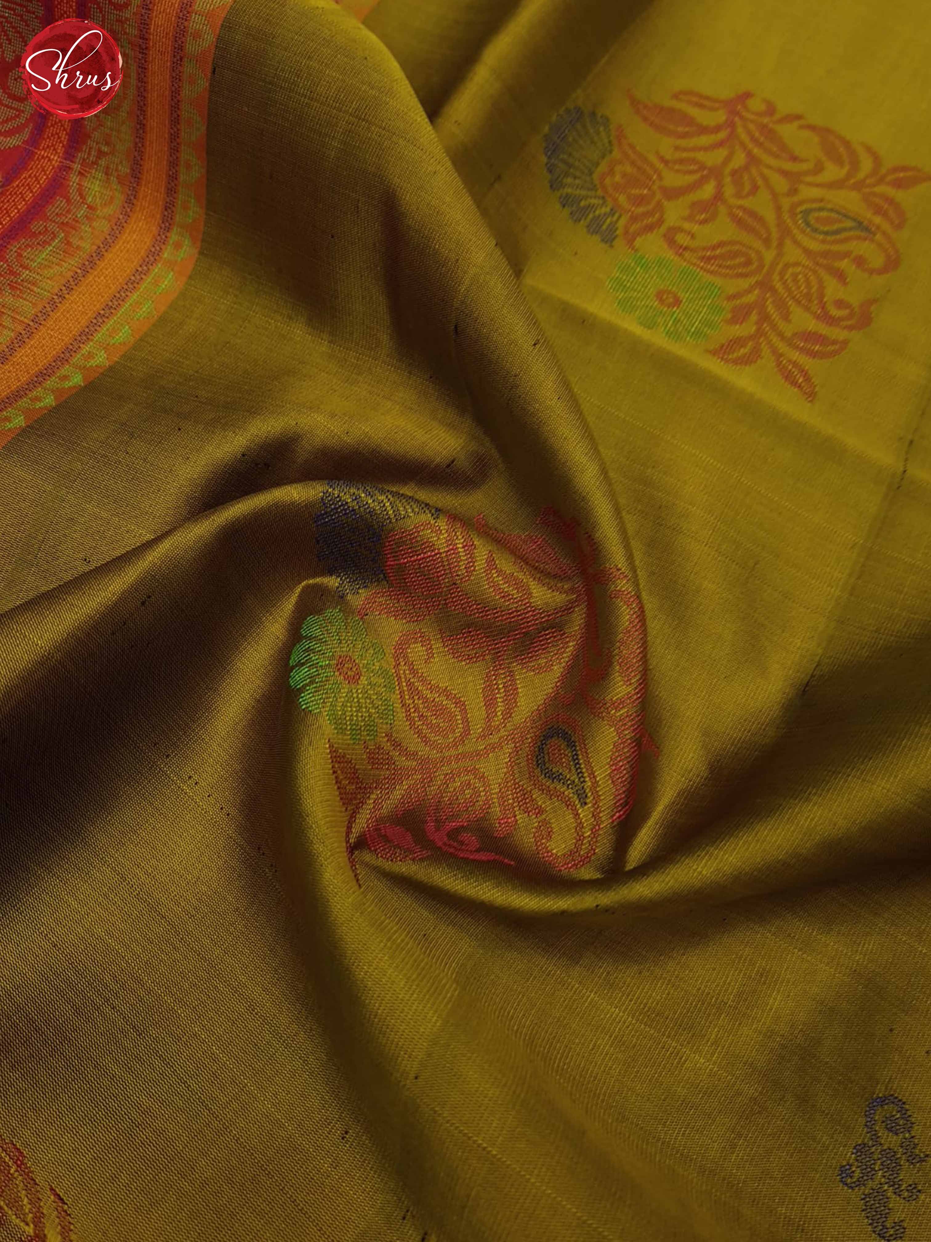 Green and Red- Soft Silk Saree - Shop on ShrusEternity.com