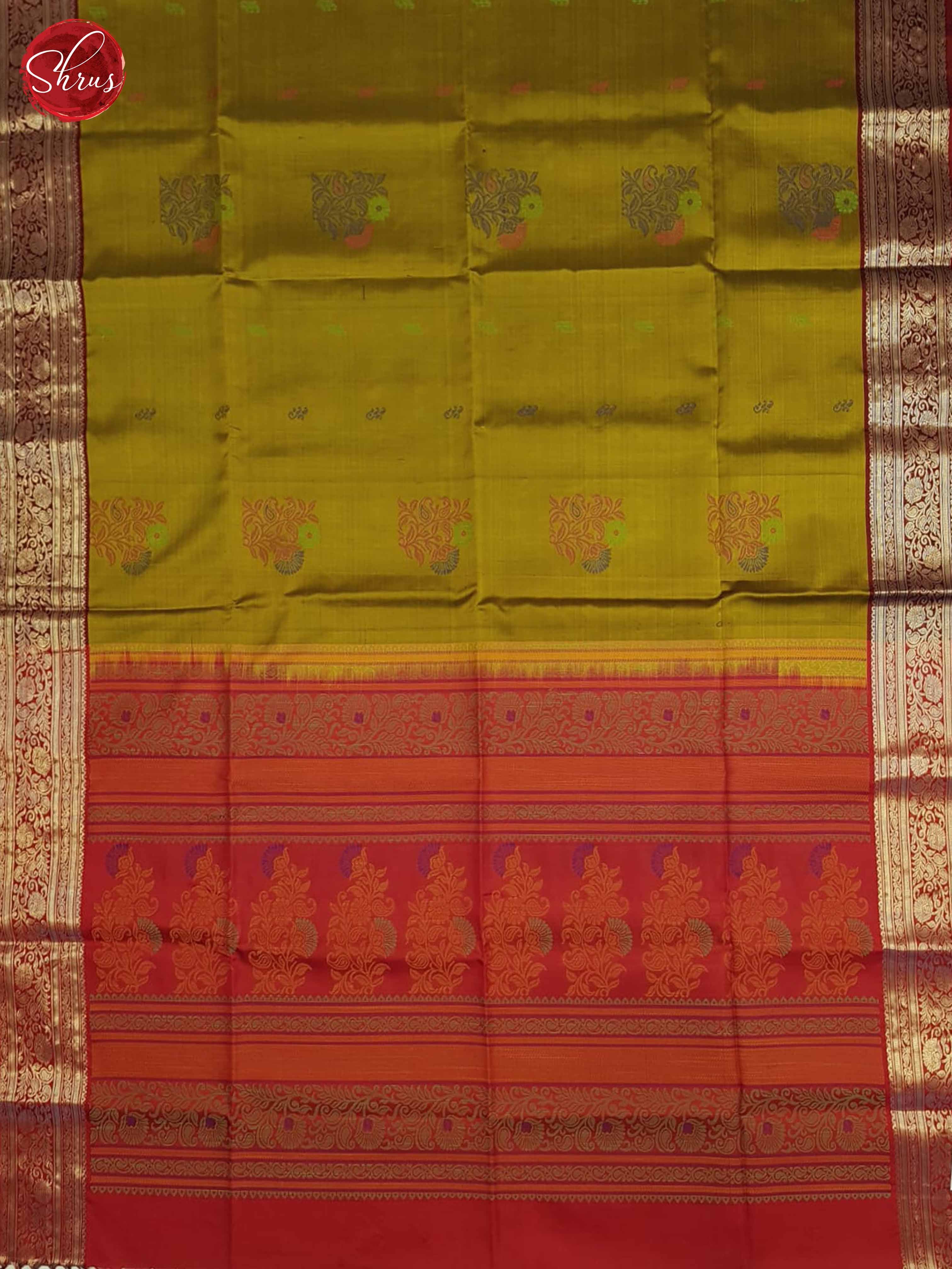 Green and Red- Soft Silk Saree - Shop on ShrusEternity.com
