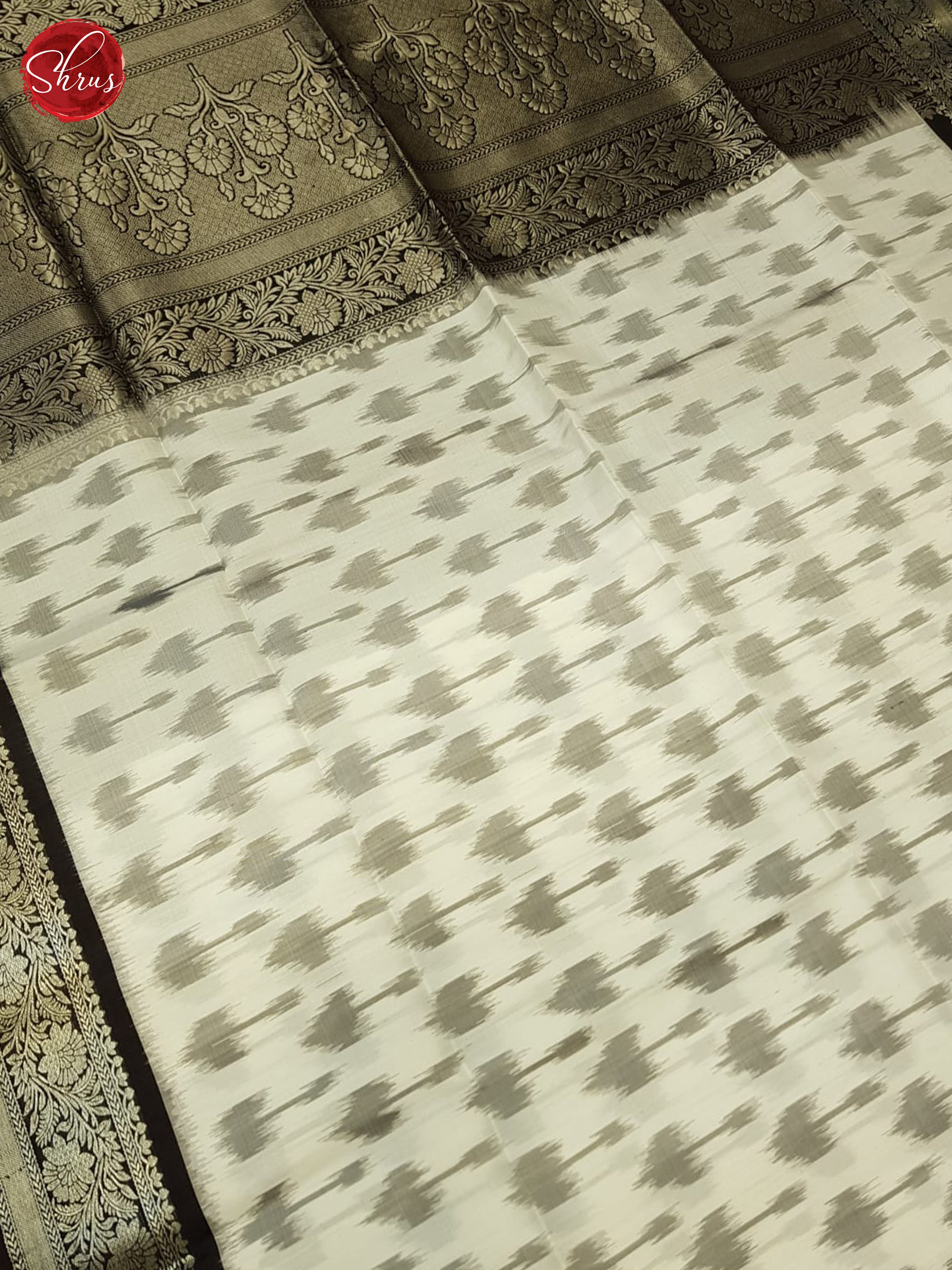 White And Black-Soft Silk Saree - Shop on ShrusEternity.com