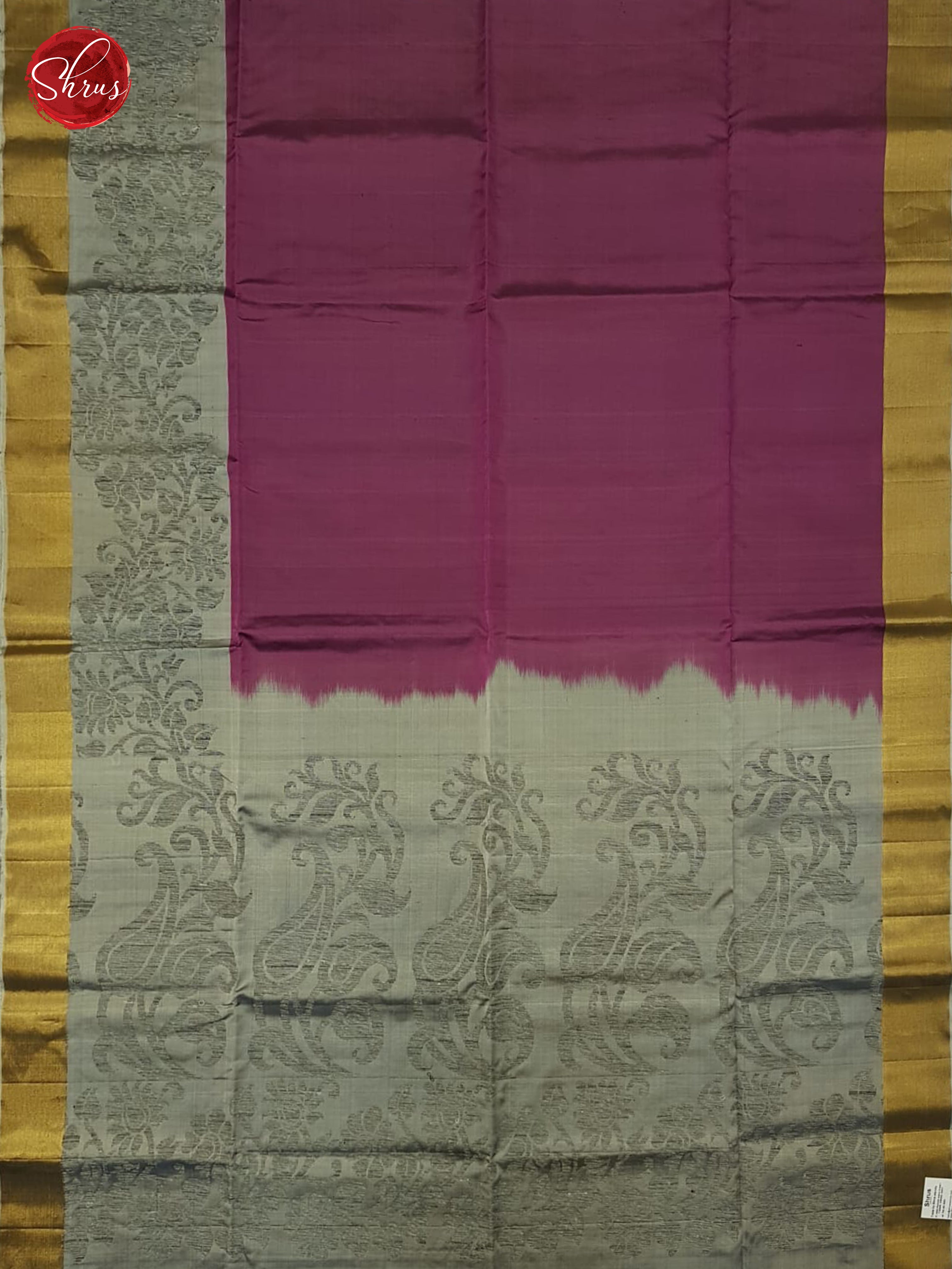Wine And Grey-Soft silk saree - Shop on ShrusEternity.com