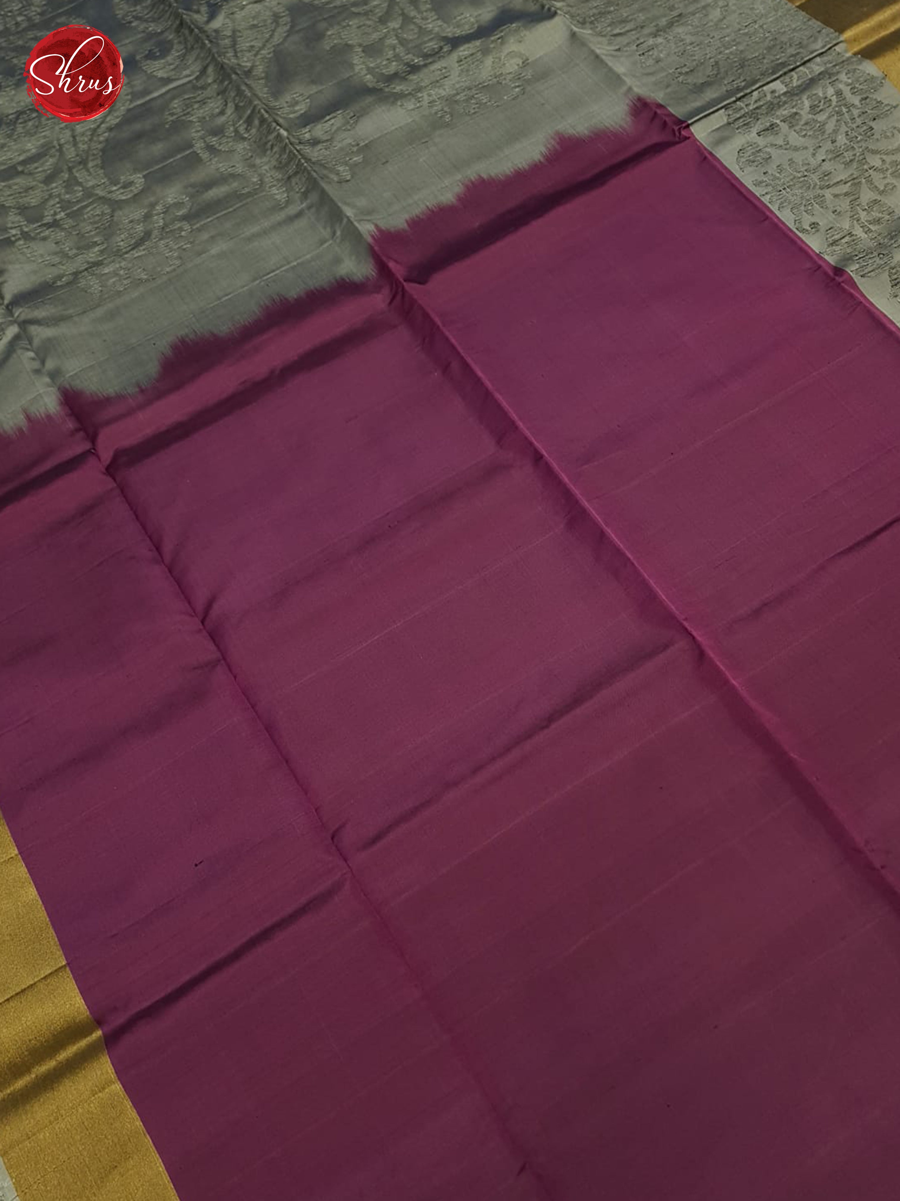 Wine And Grey-Soft silk saree - Shop on ShrusEternity.com