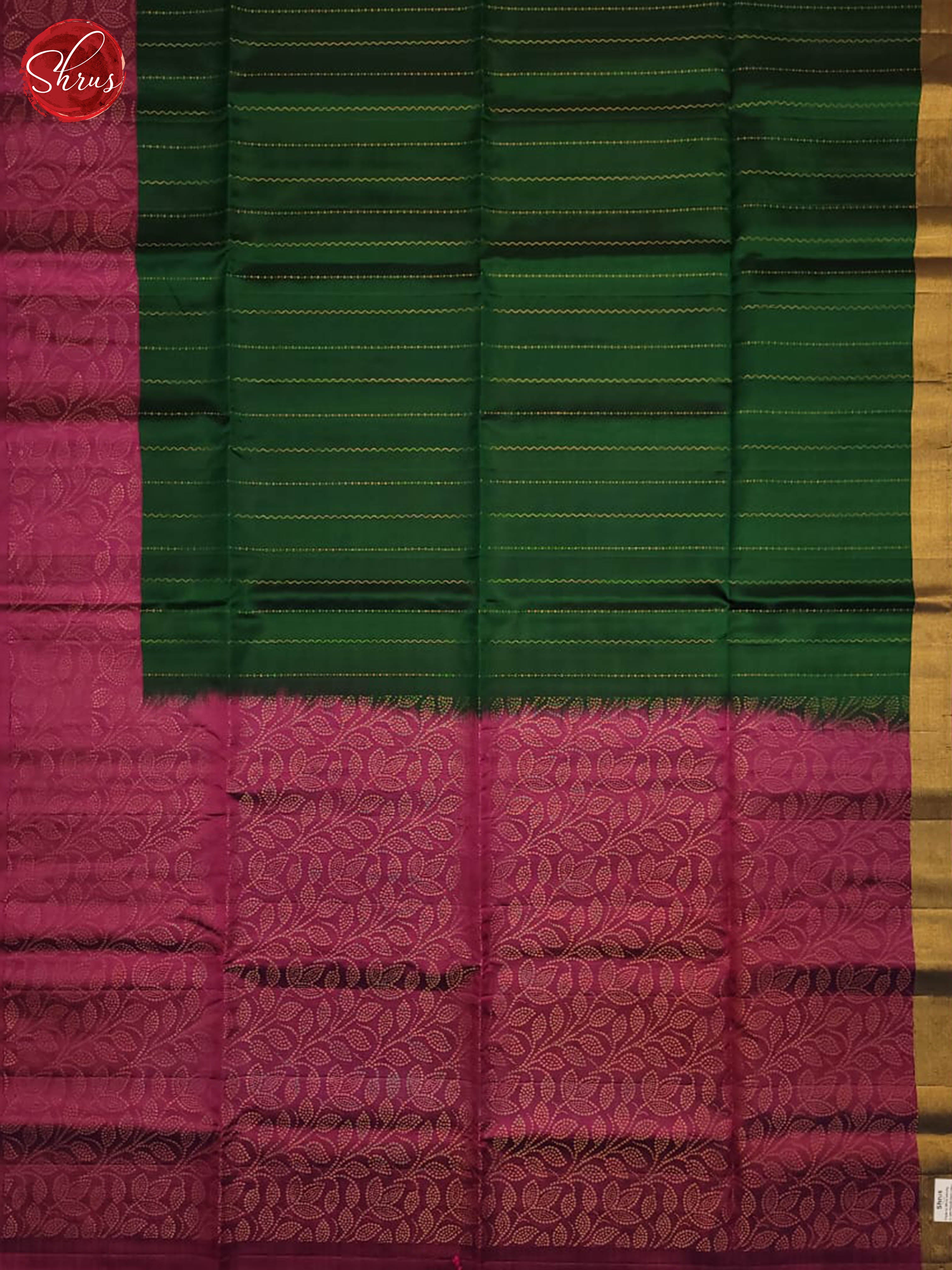 Green and wine-Soft silk saree - Shop on ShrusEternity.com