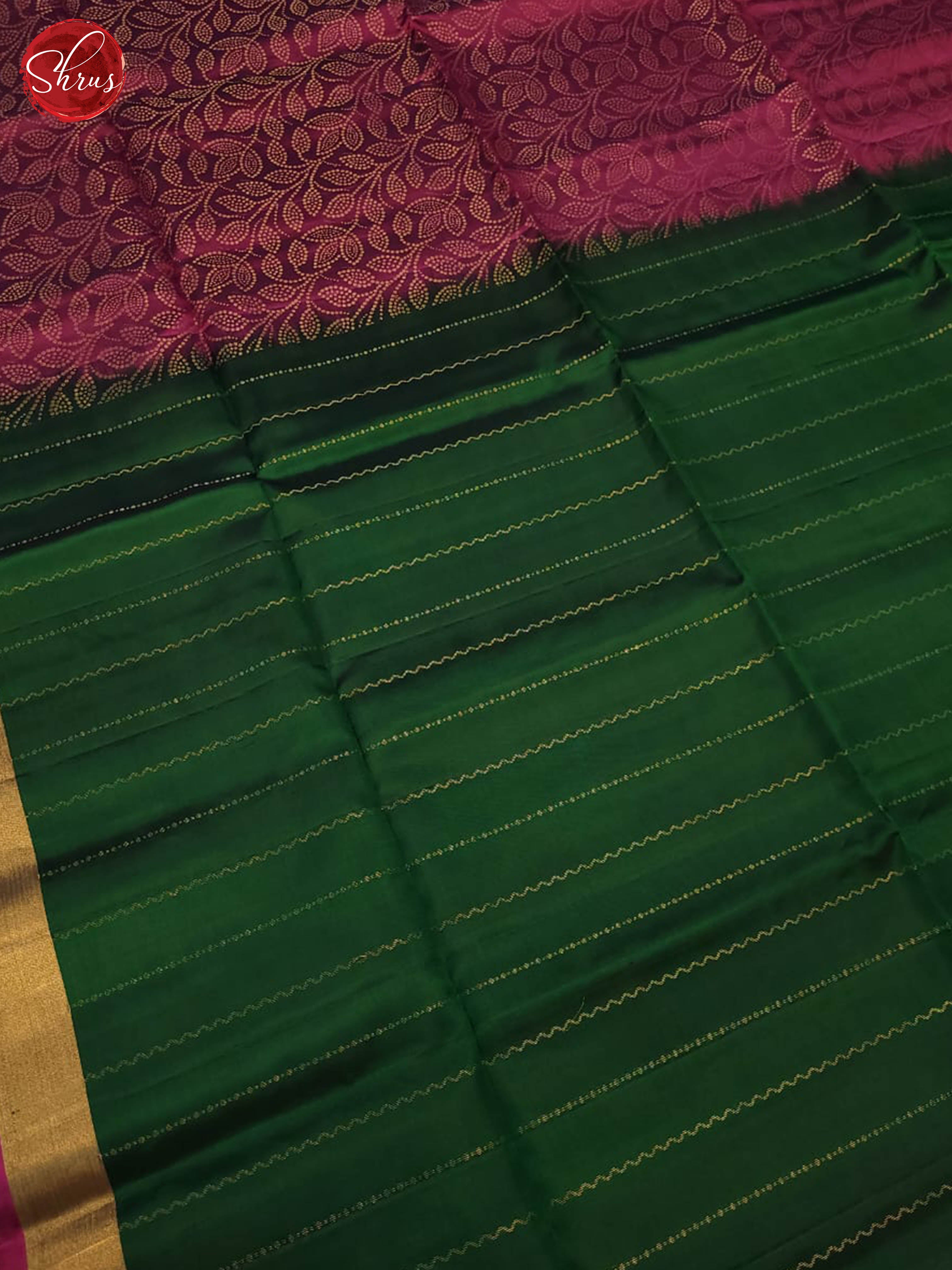 Green and wine-Soft silk saree - Shop on ShrusEternity.com
