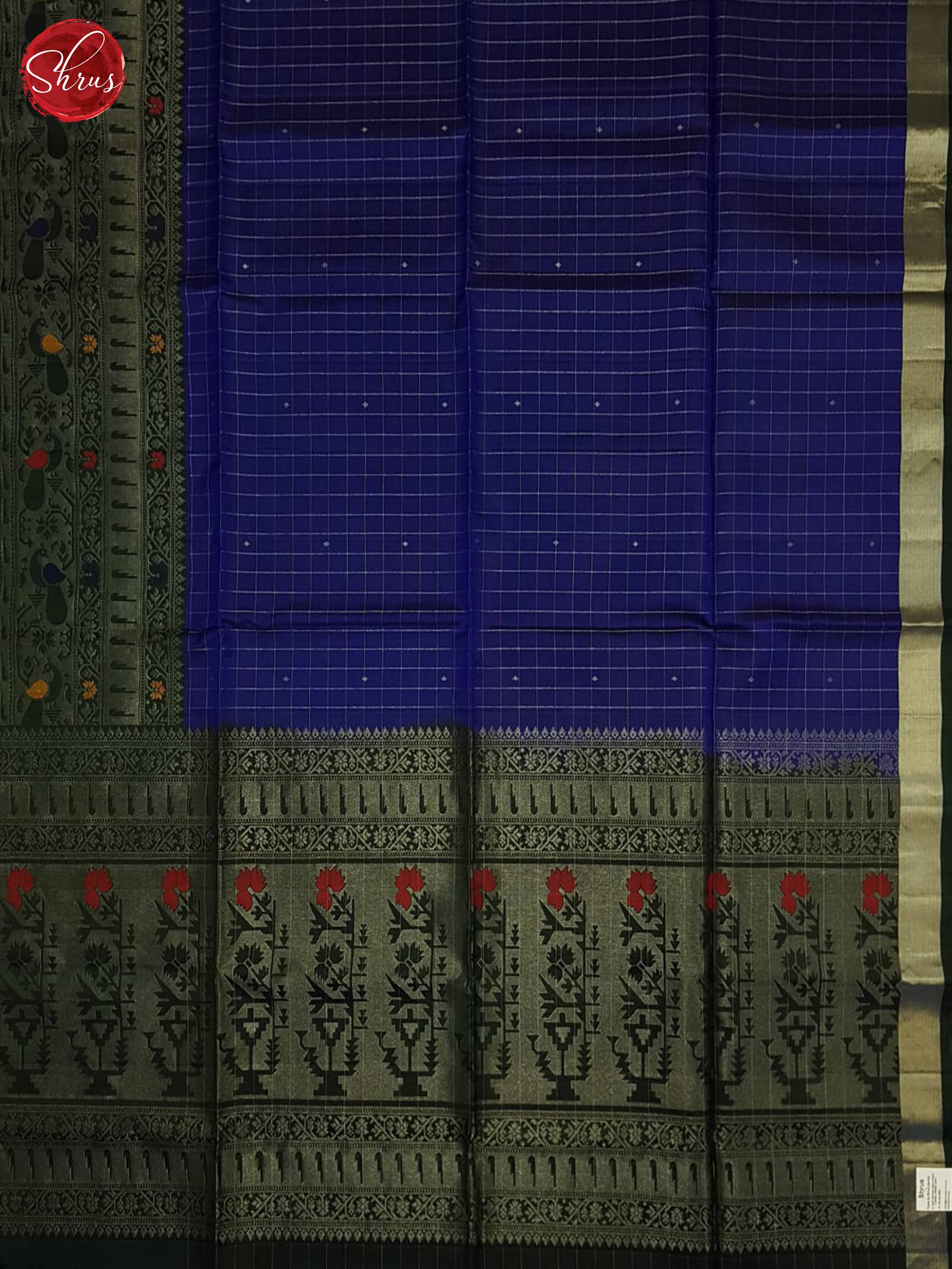 Blue and green - Softsilk Halfpure Saree - Shop on ShrusEternity.com