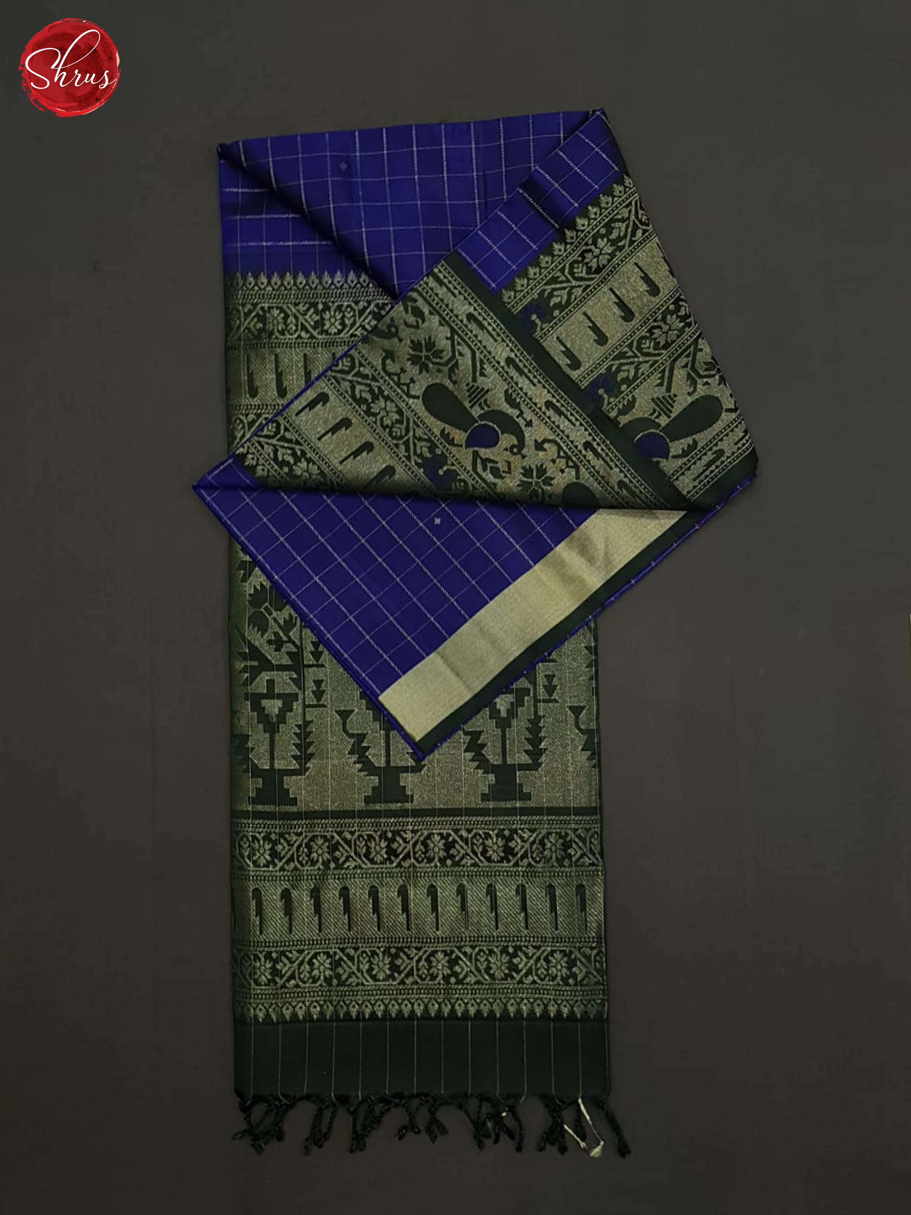 Blue and green - Softsilk Halfpure Saree - Shop on ShrusEternity.com