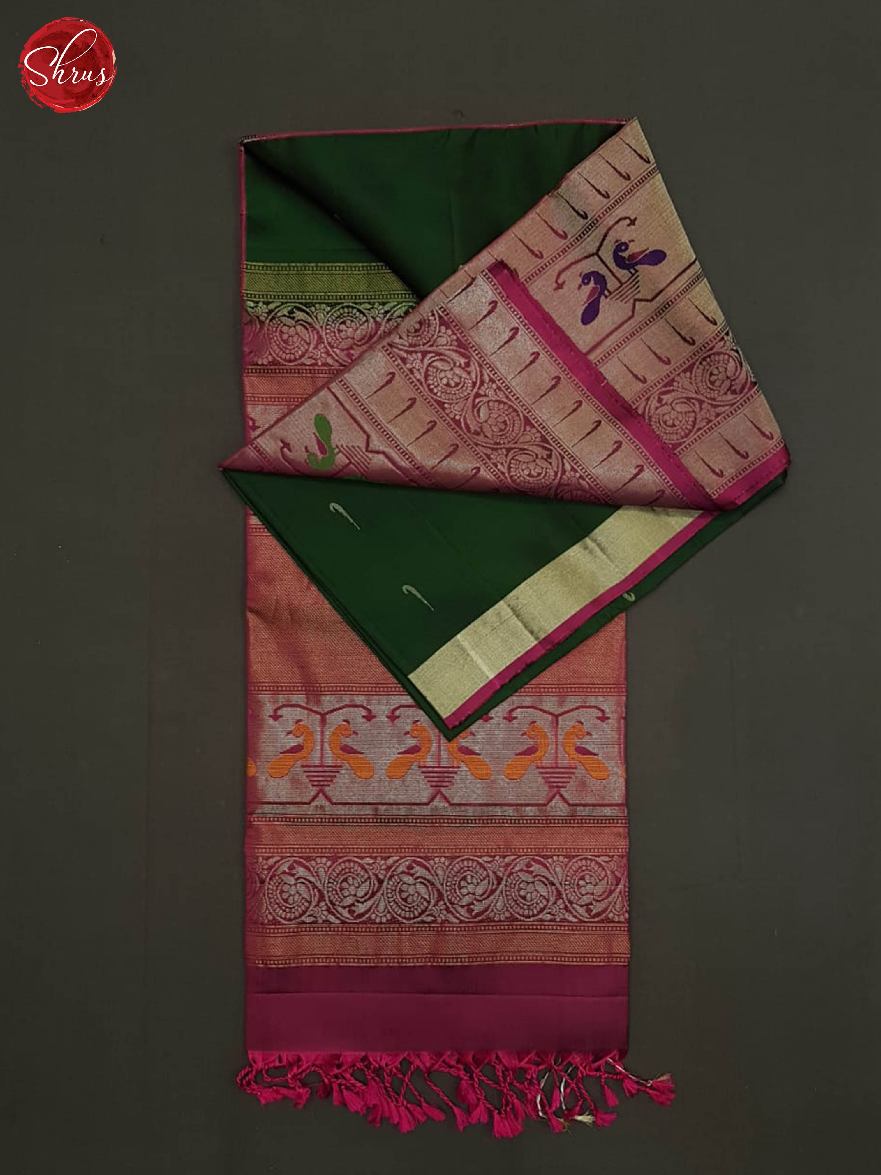 Green and Wine - Softsilk Halfpure Saree - Shop on ShrusEternity.com