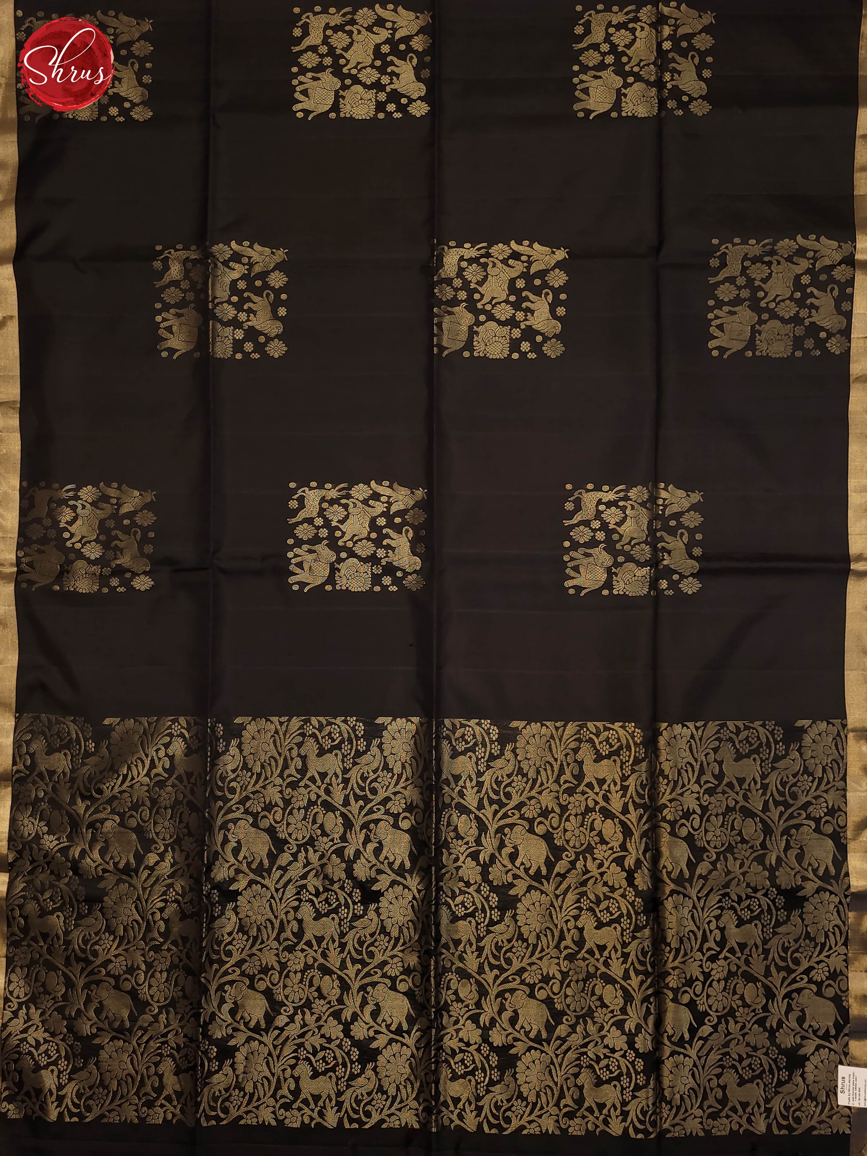 Black(singe tone)-Soft silk saree - Shop on ShrusEternity.com