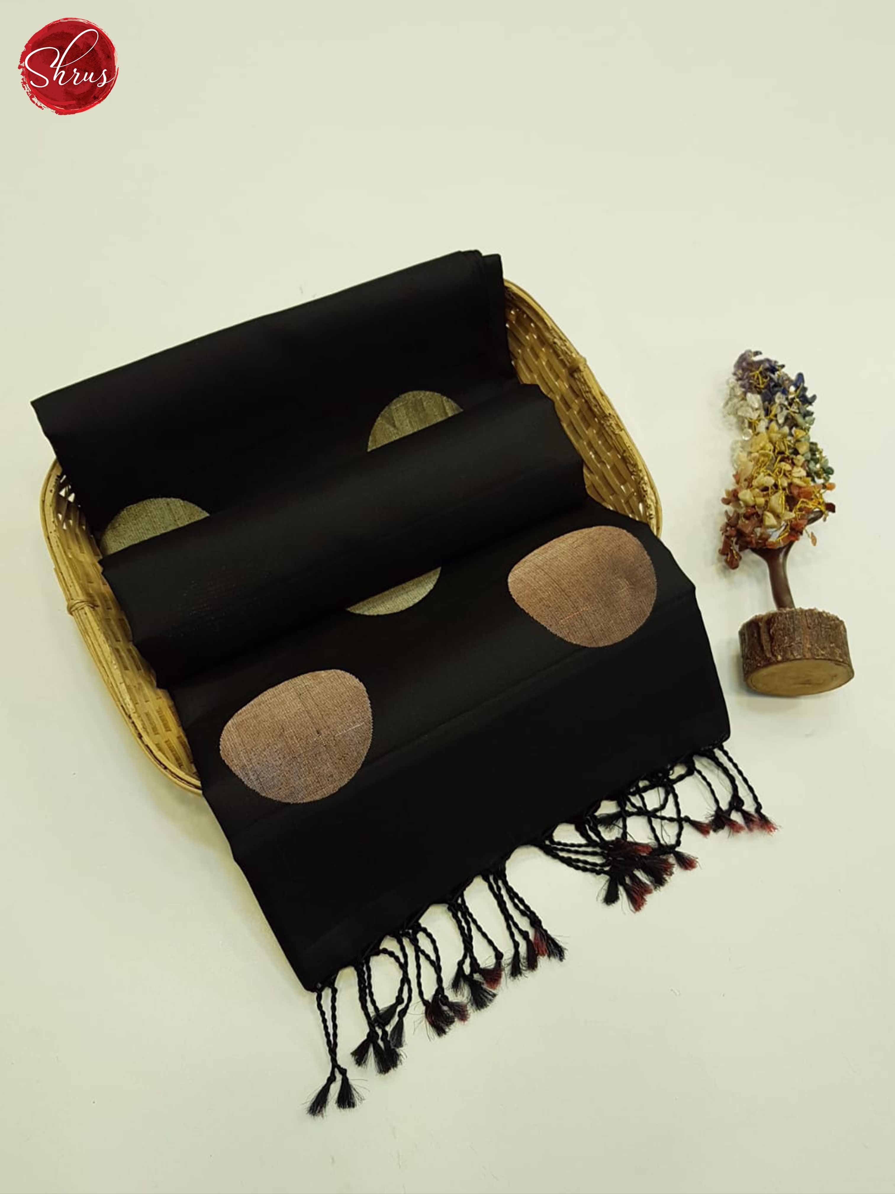 Black(Single tone)- Soft Silk Saree - Shop on ShrusEternity.com