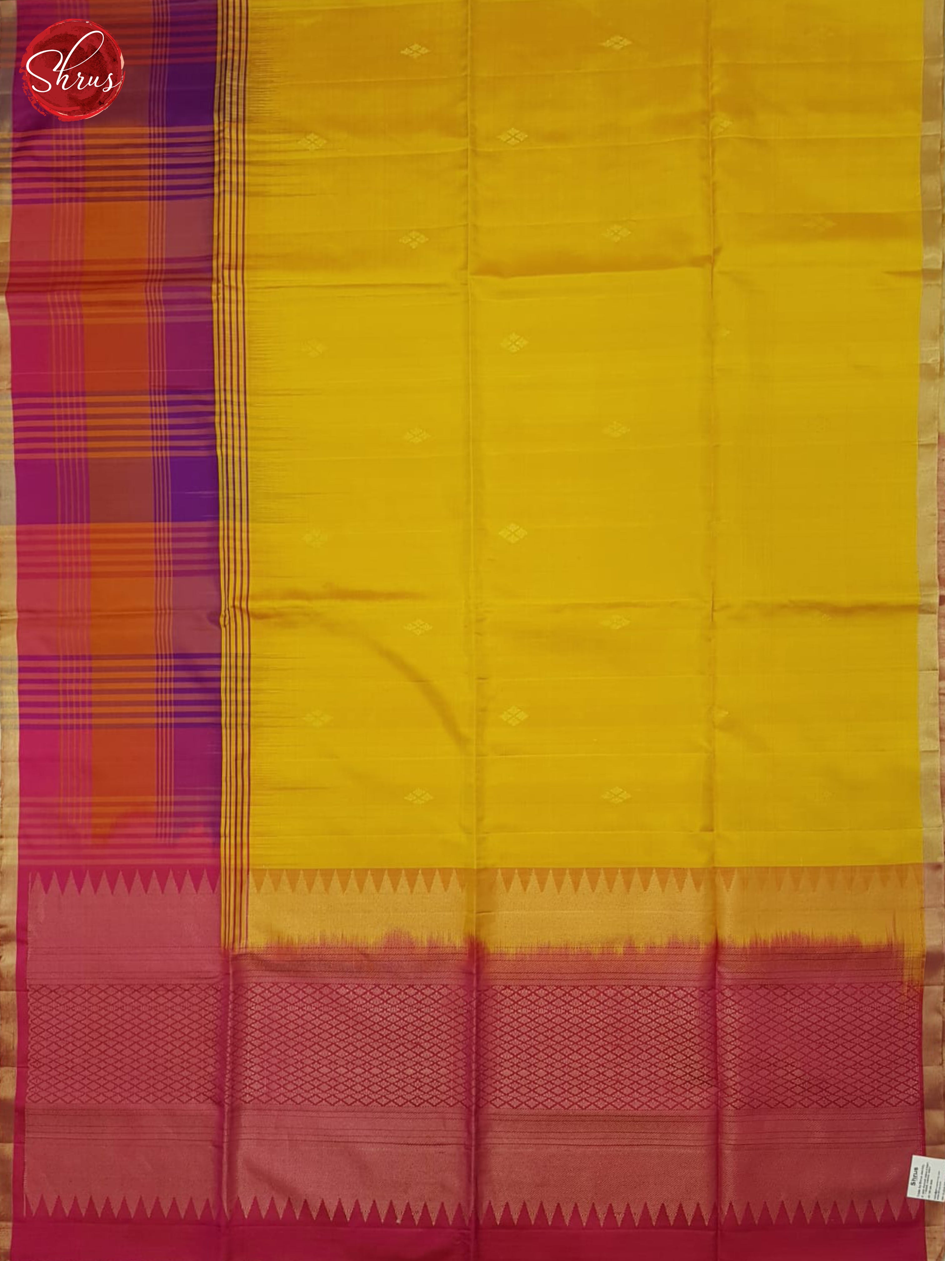 Mustard And Pink-Soft silk saree - Shop on ShrusEternity.com