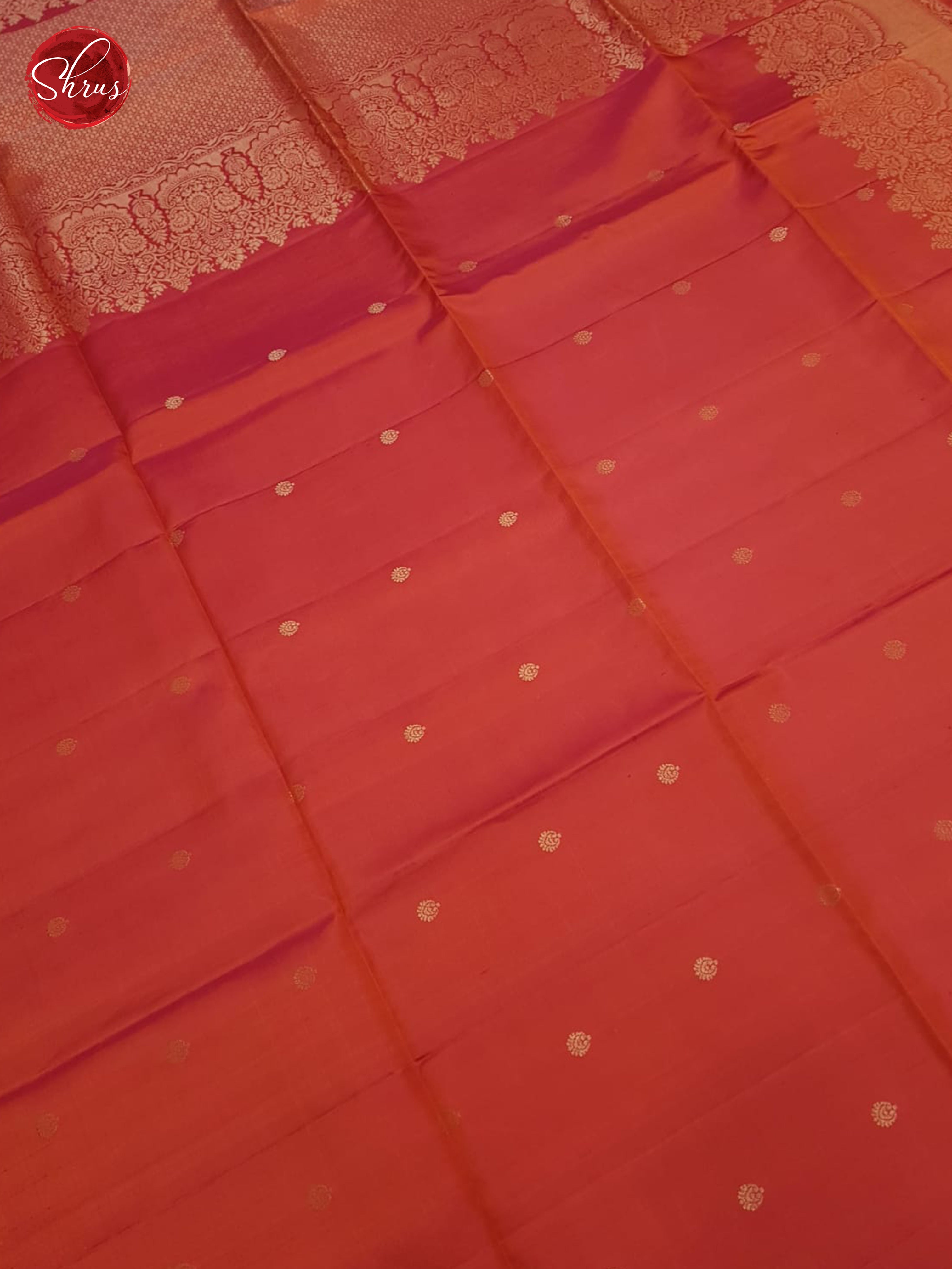 Orangish Pink(Single tone)-Soft silk saree - Shop on ShrusEternity.com