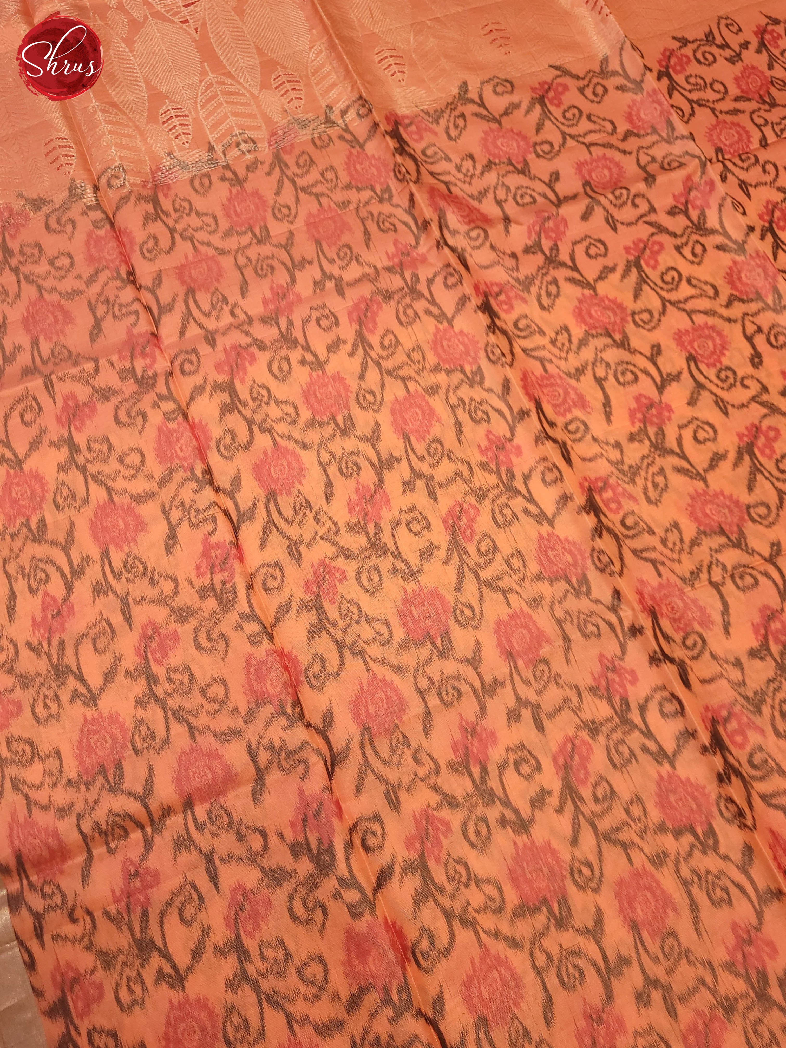Peach and Red- Soft Silk Saree - Shop on ShrusEternity.com