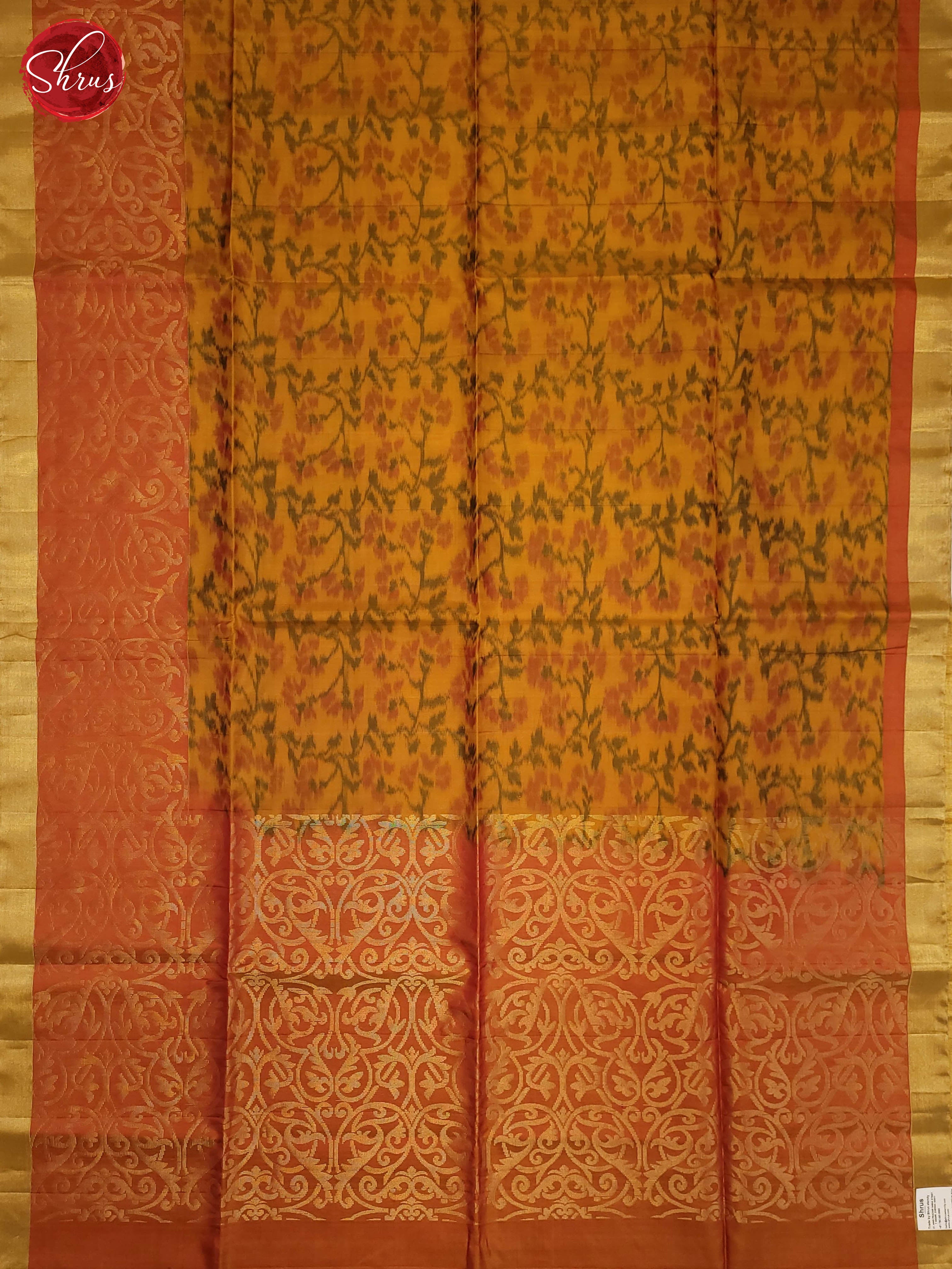 Mustard and Orange-Soft silk Saree - Shop on ShrusEternity.com