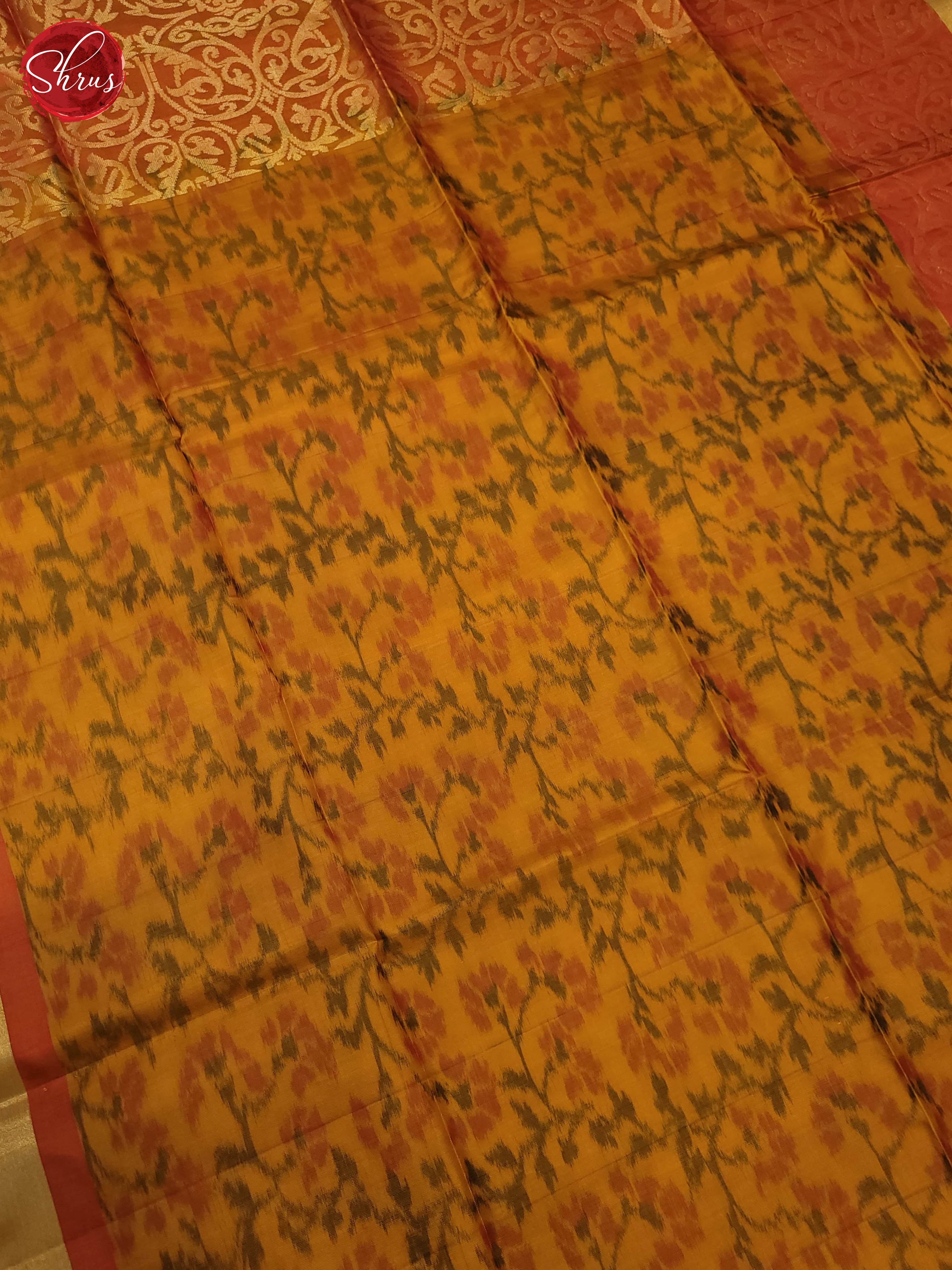 Mustard and Orange-Soft silk Saree - Shop on ShrusEternity.com