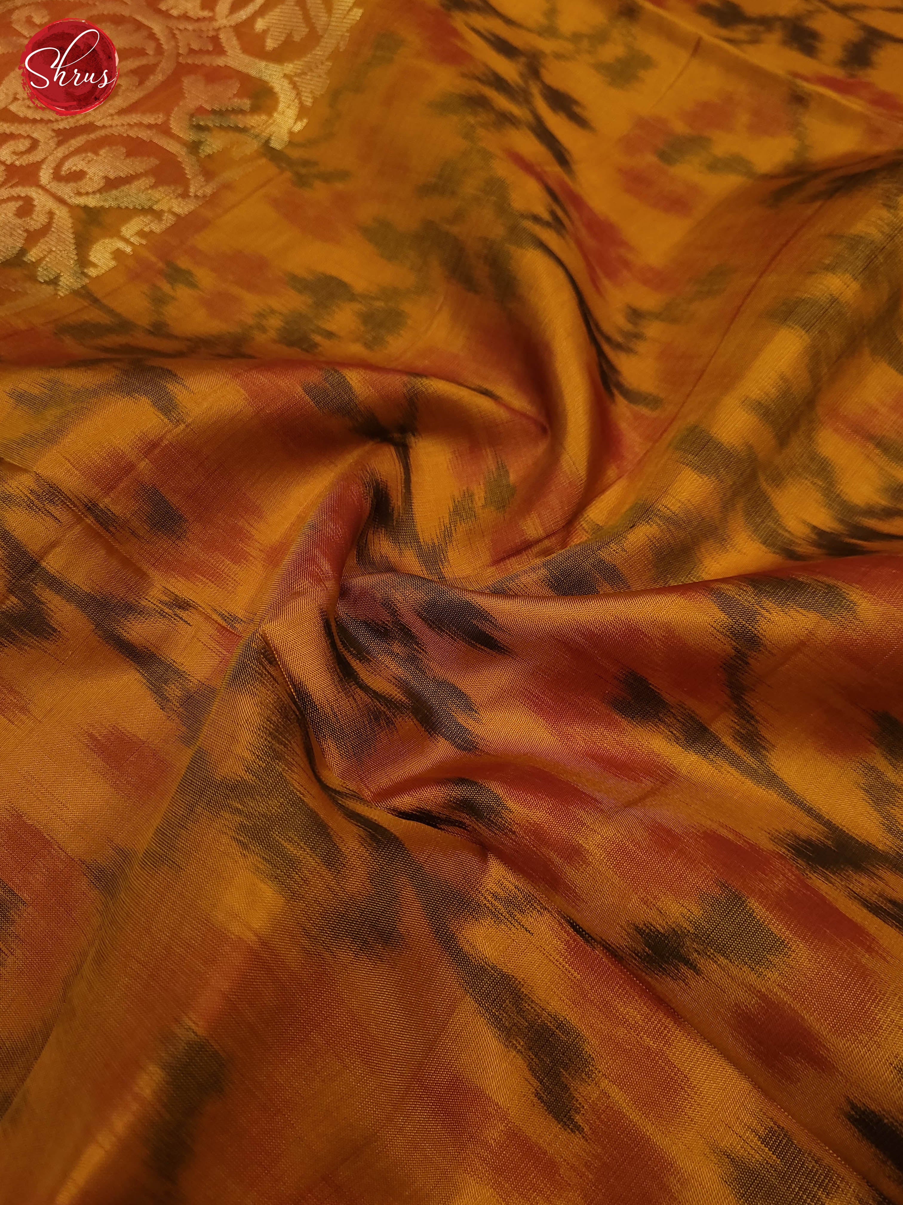 Mustard and Orange-Soft silk Saree - Shop on ShrusEternity.com