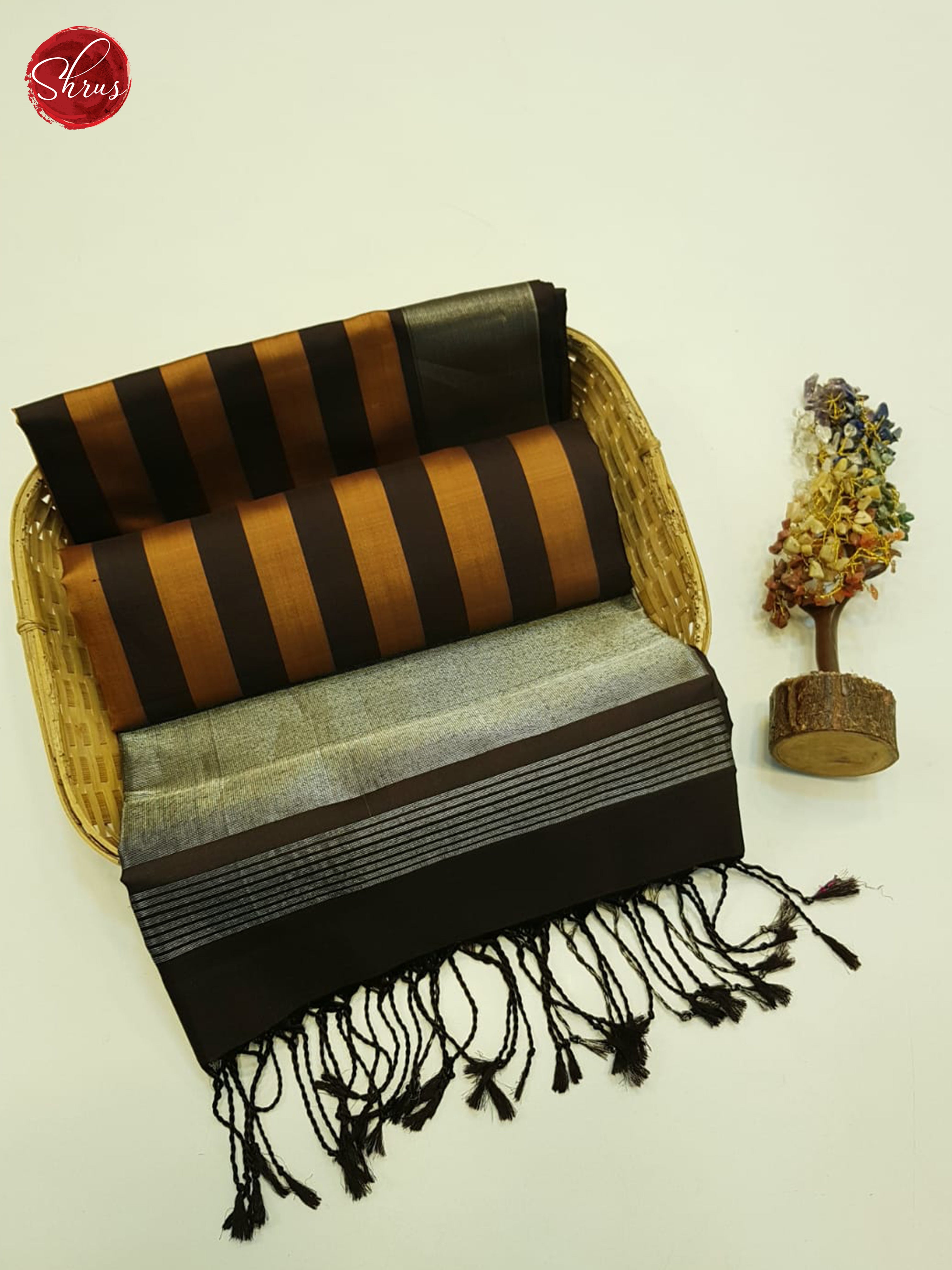 Brown(single tone)-Soft silk saree - Shop on ShrusEternity.com