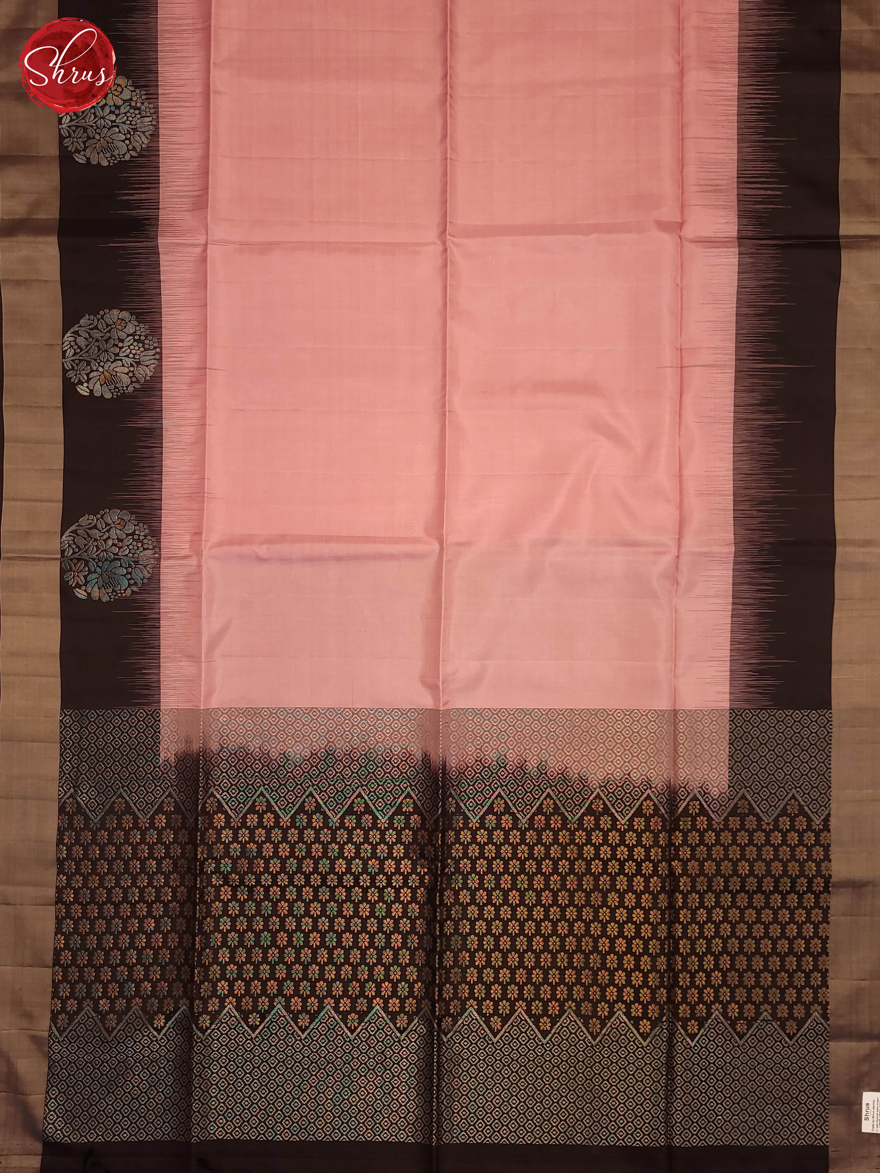 Dusty pink and Brown-Soft silk saree - Shop on ShrusEternity.com