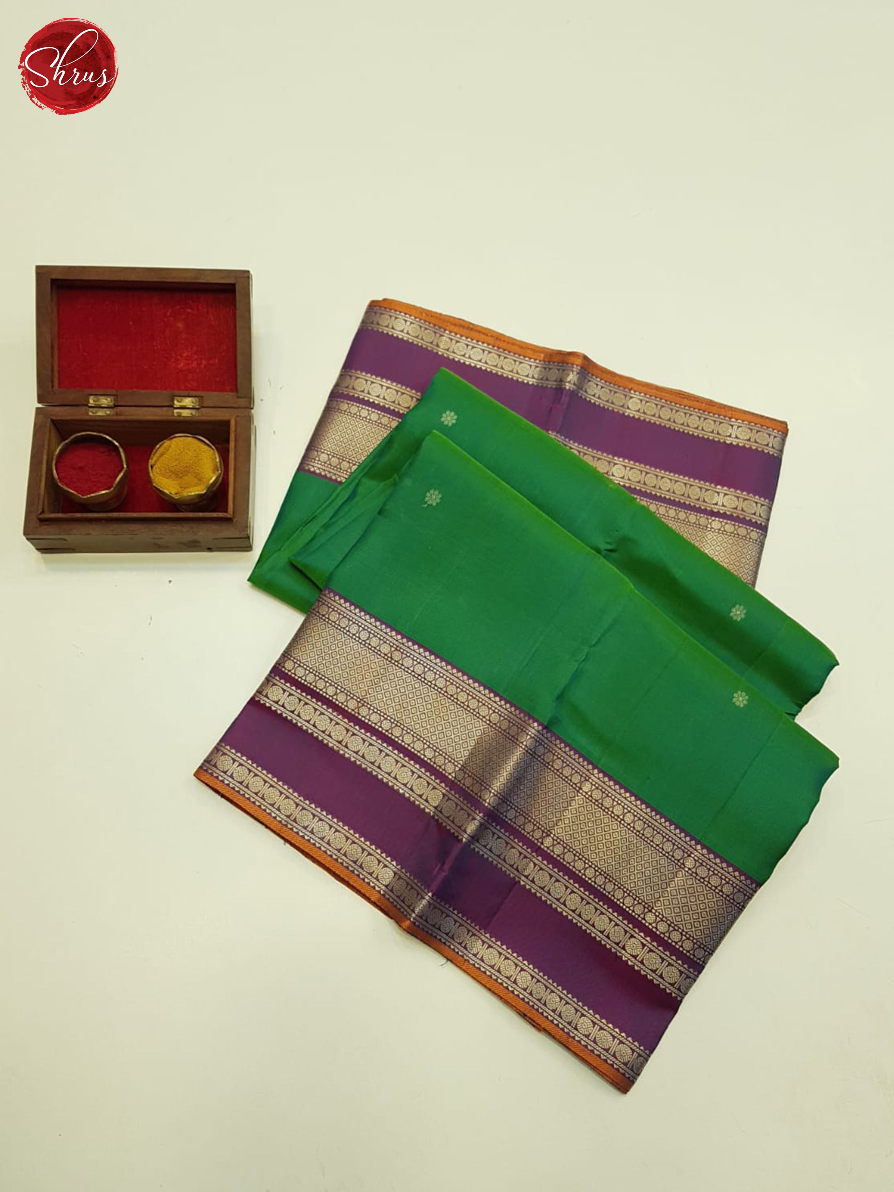 Green And Purple-Soft silk saree - Shop on ShrusEternity.com