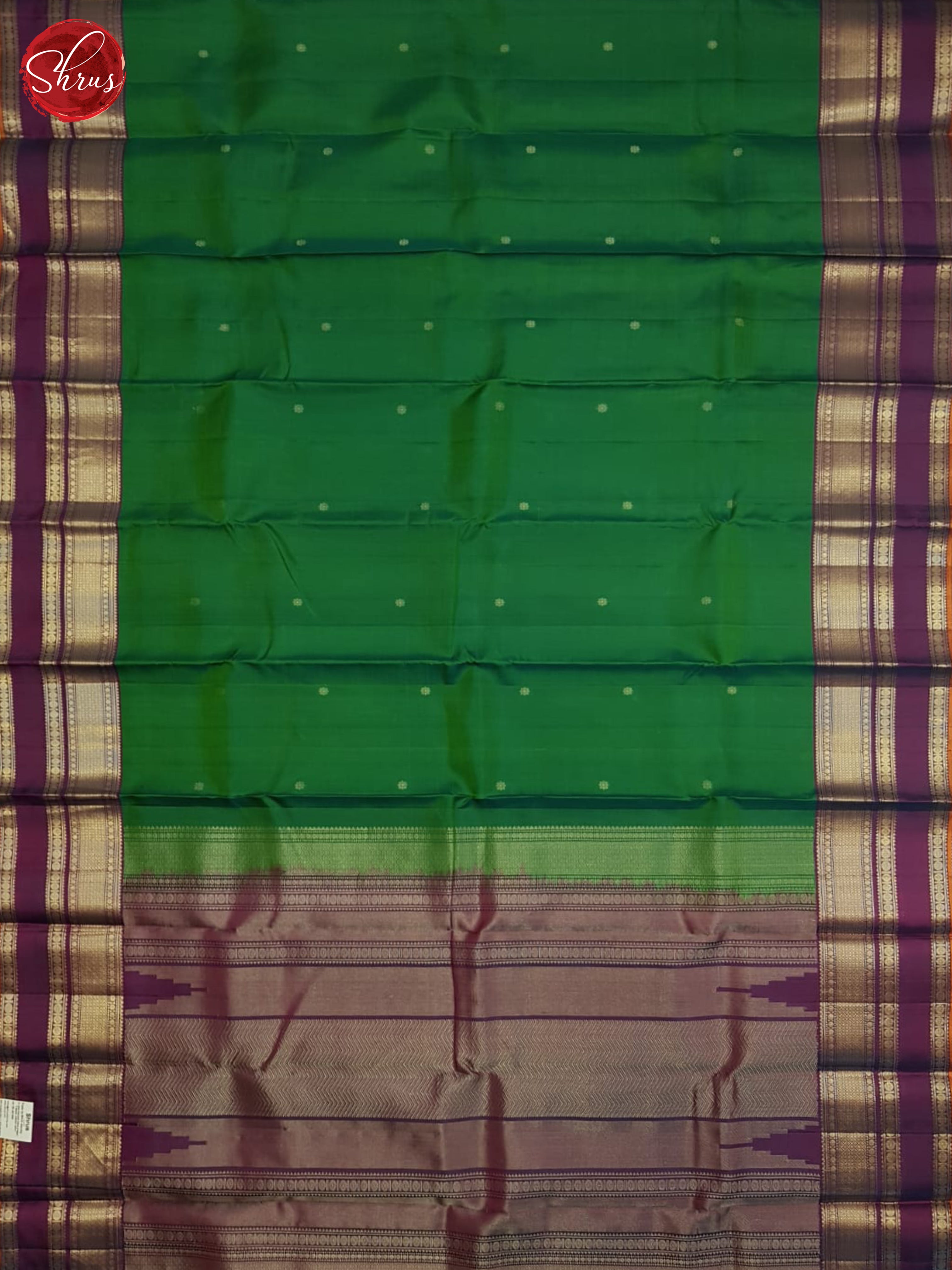 Green And Purple-Soft silk saree - Shop on ShrusEternity.com