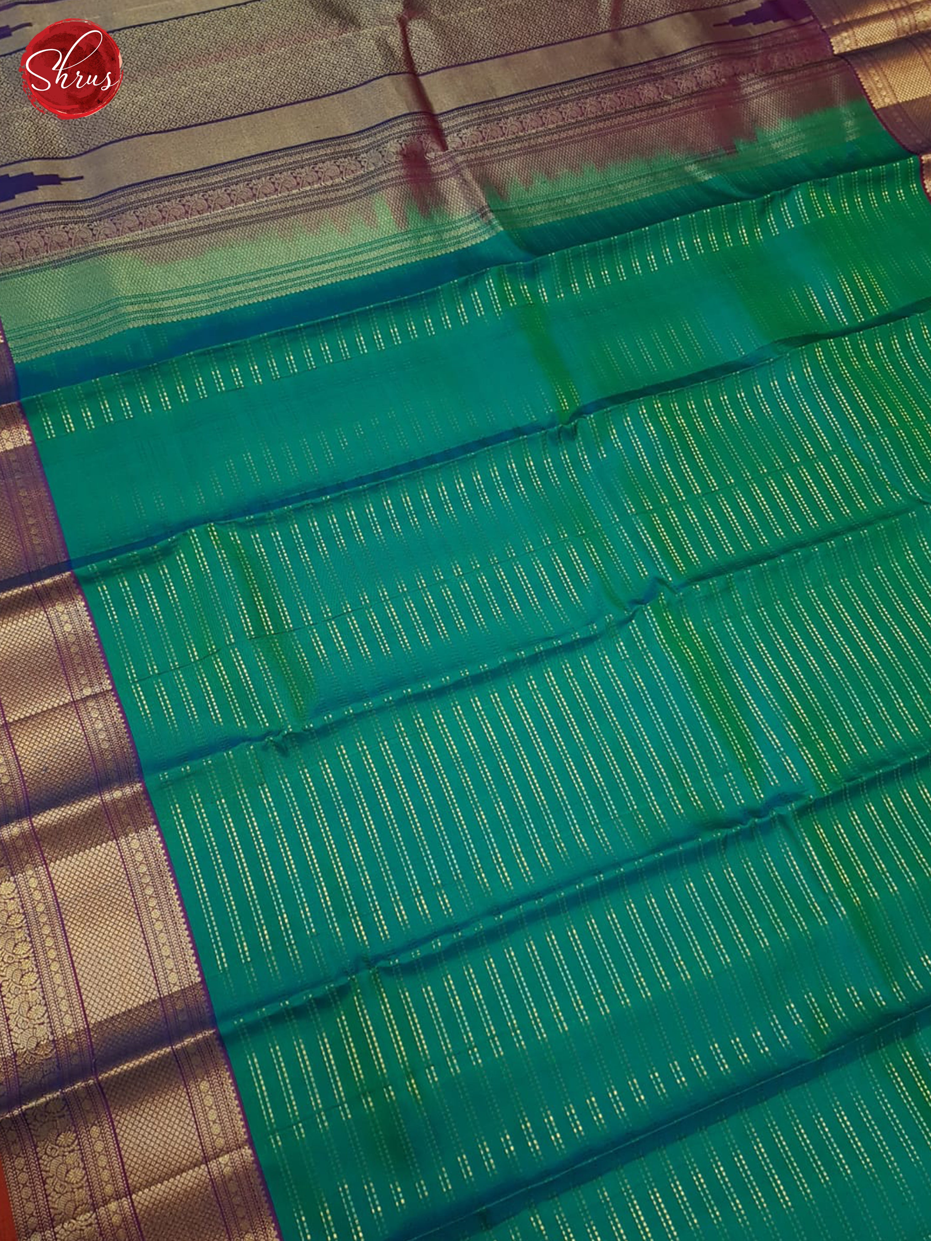 Green And Purple-Soft silk saree - Shop on ShrusEternity.com