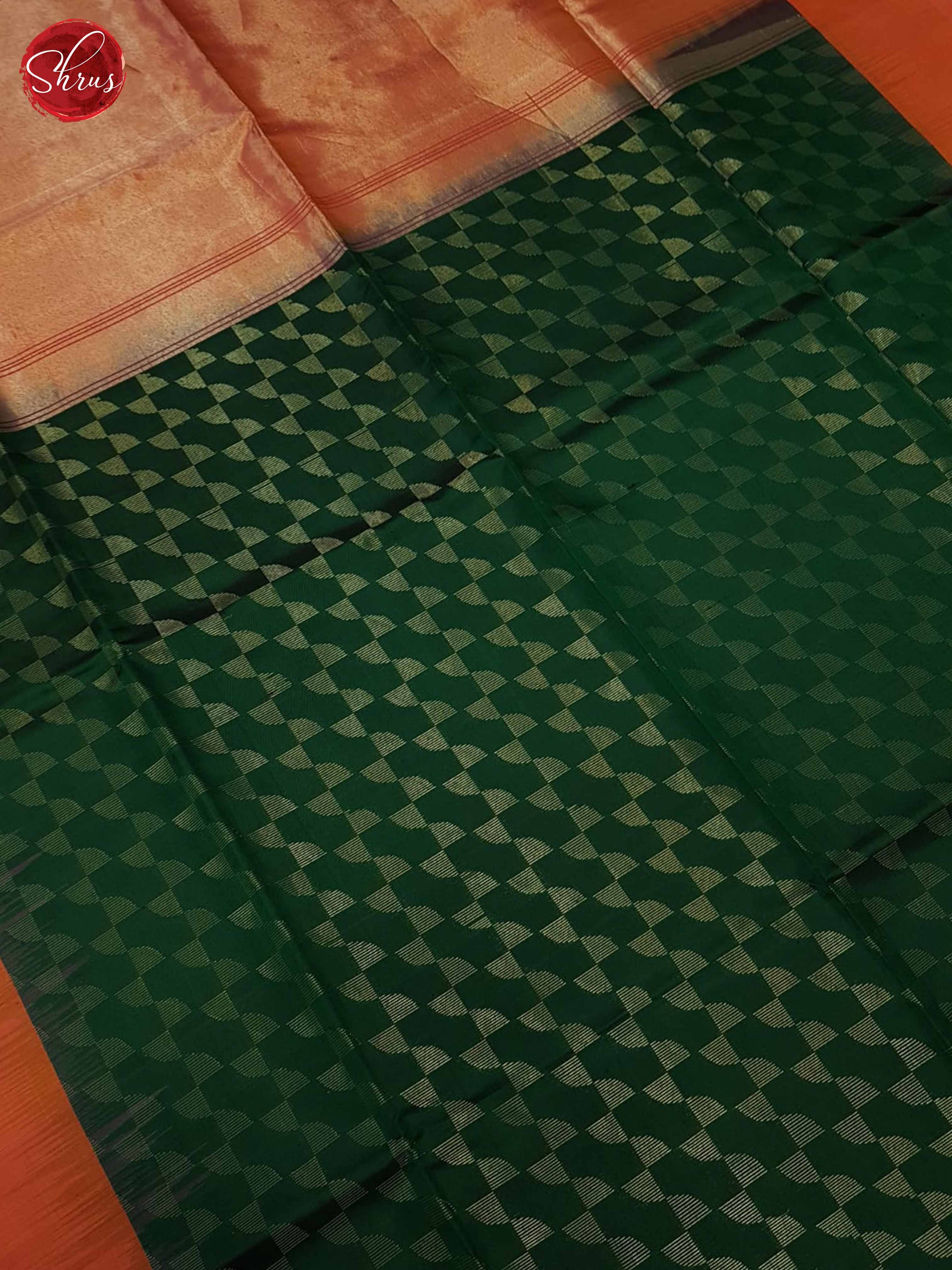 Green and Orangish pink- Soft Silk Saree - Shop on ShrusEternity.com