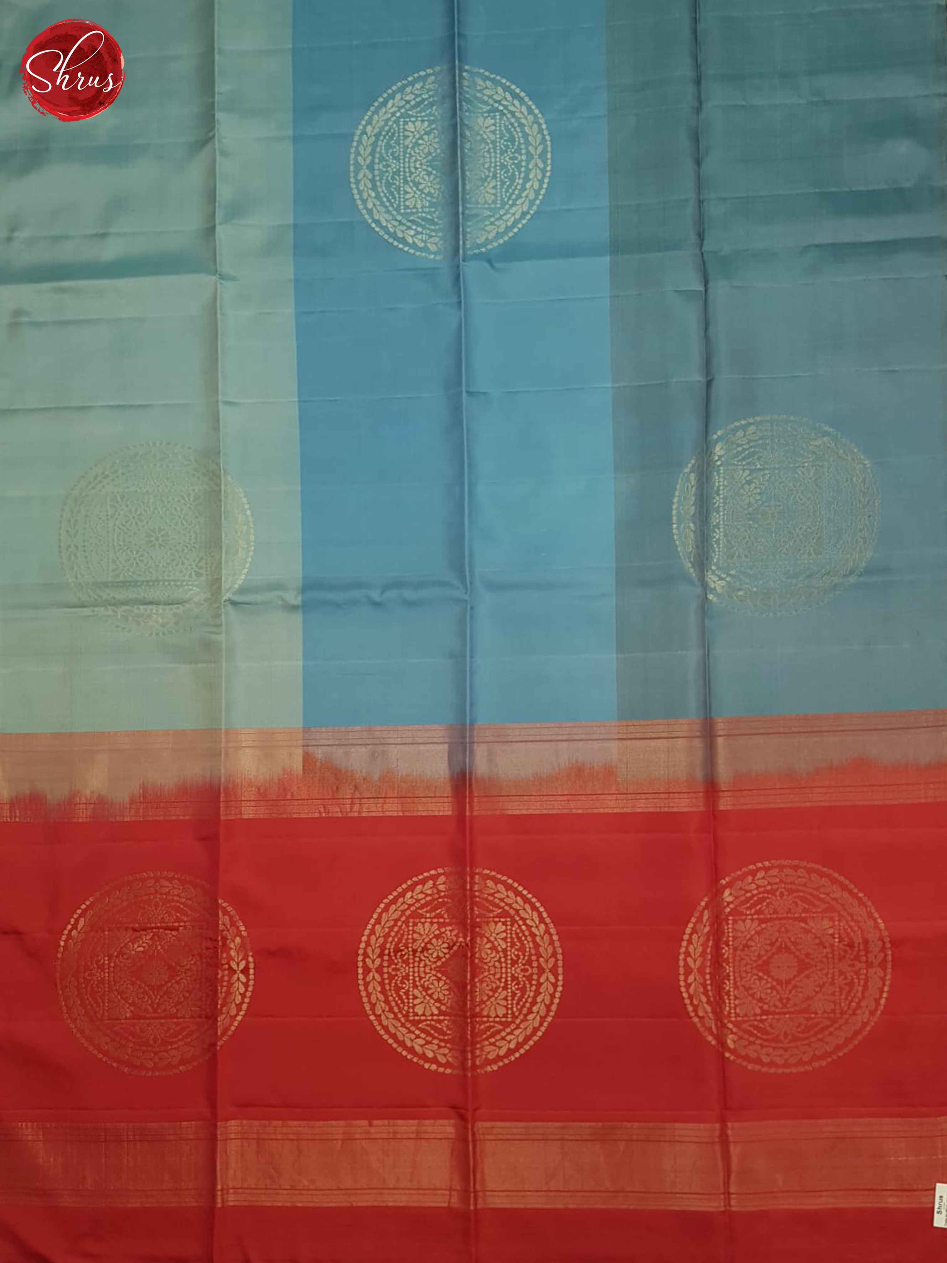Blue And Red-Soft silk saree - Shop on ShrusEternity.com