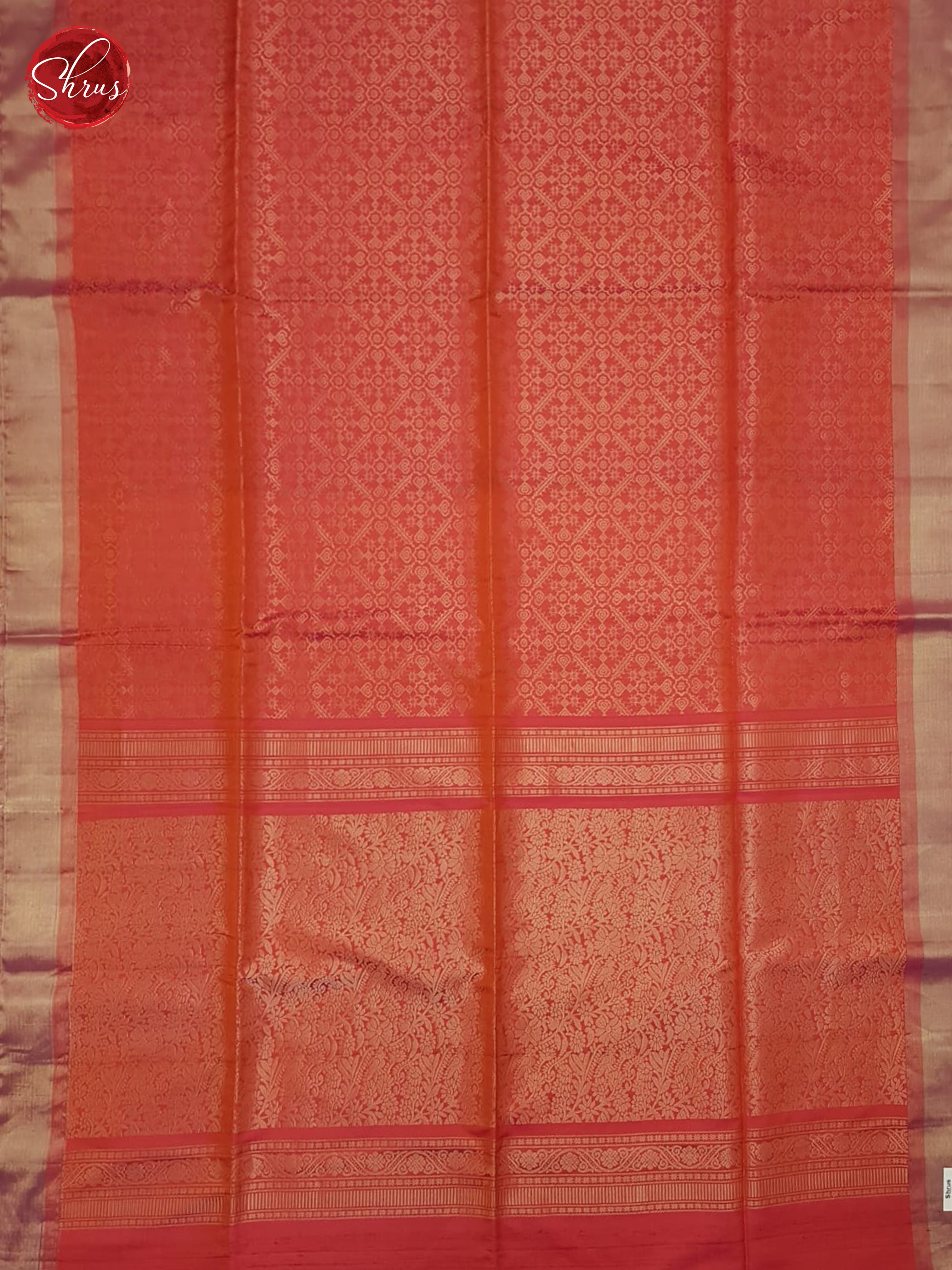 Orangish Pink(single tone)-Soft silk saree - Shop on ShrusEternity.com