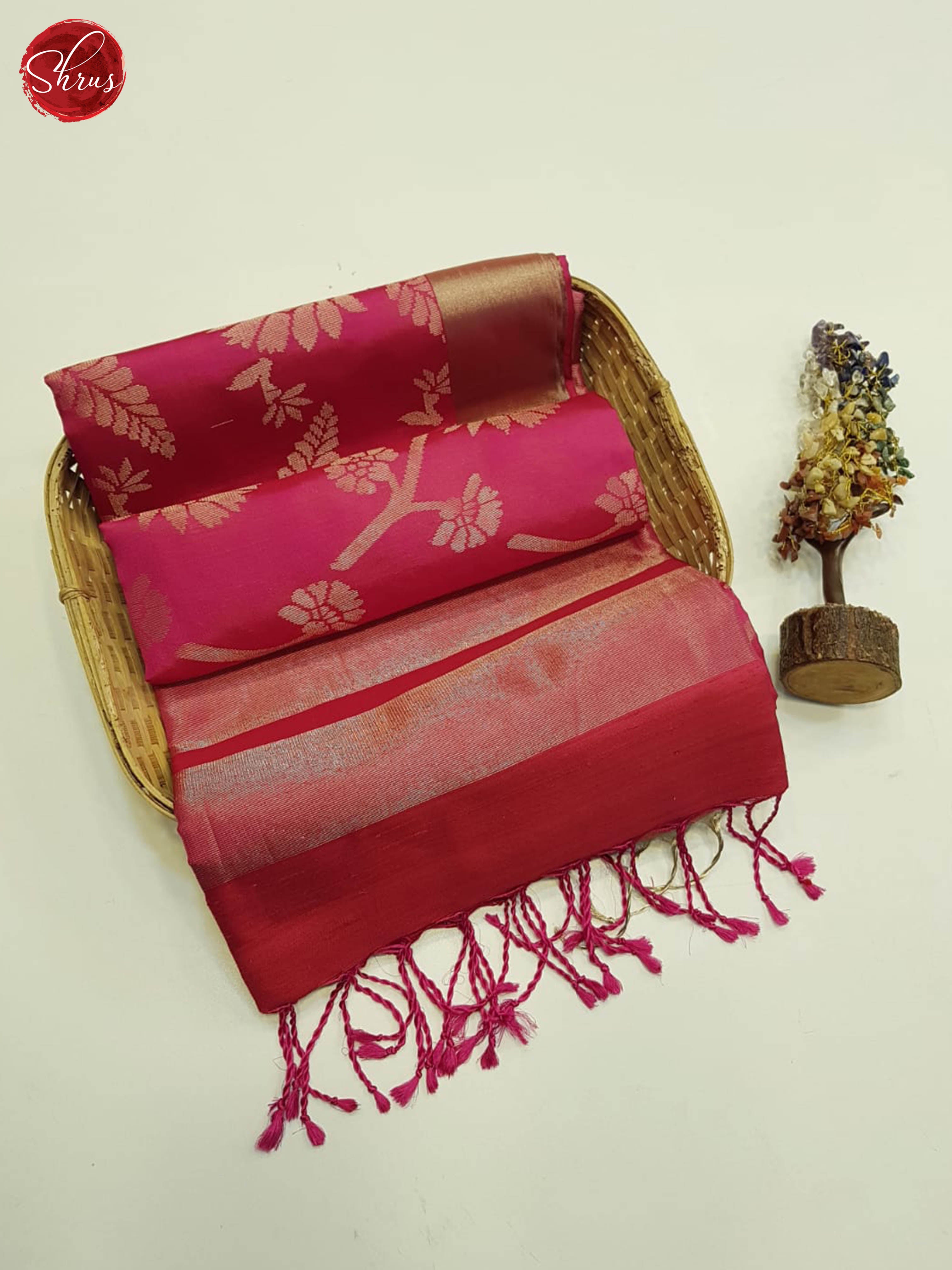 Pink(Single tone) - Soft Silk Saree - Shop on ShrusEternity.com