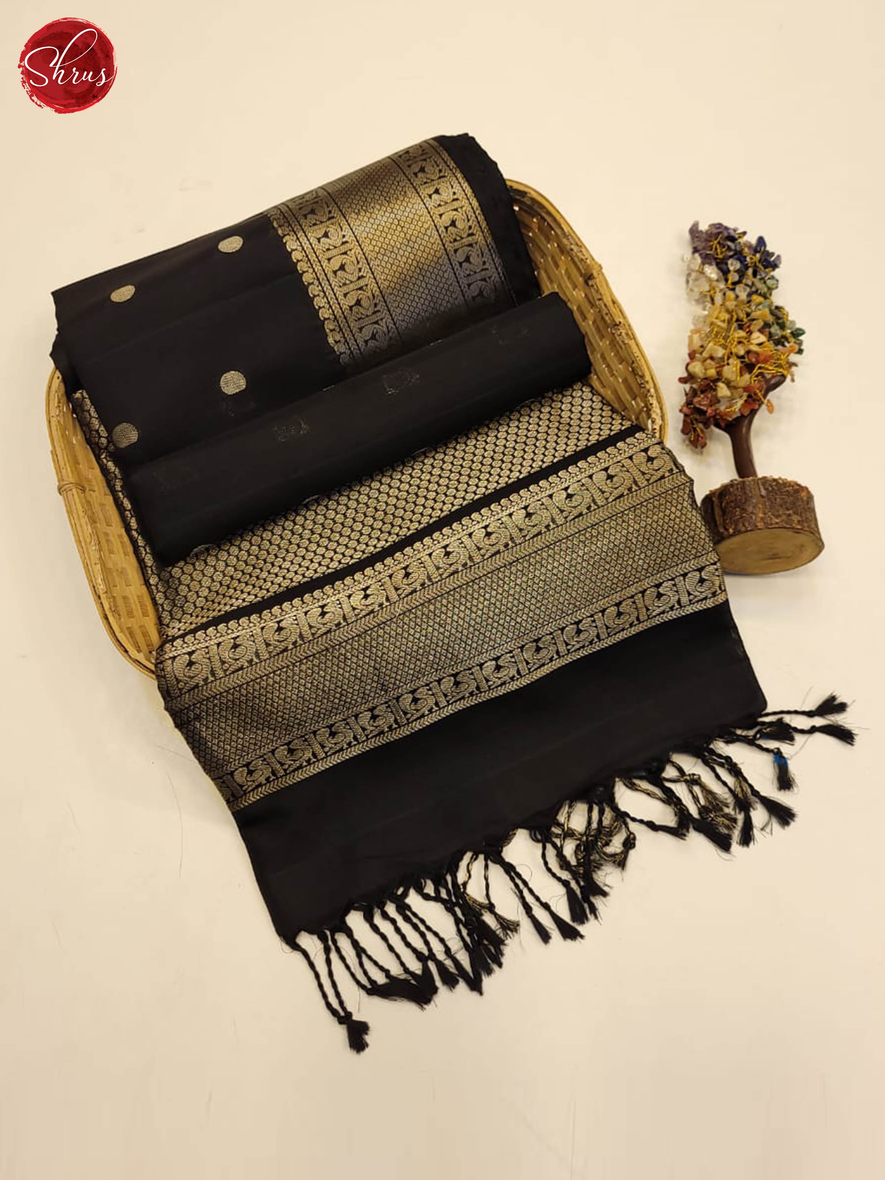 Black(singe tone)-Soft silk saree - Shop on ShrusEternity.com