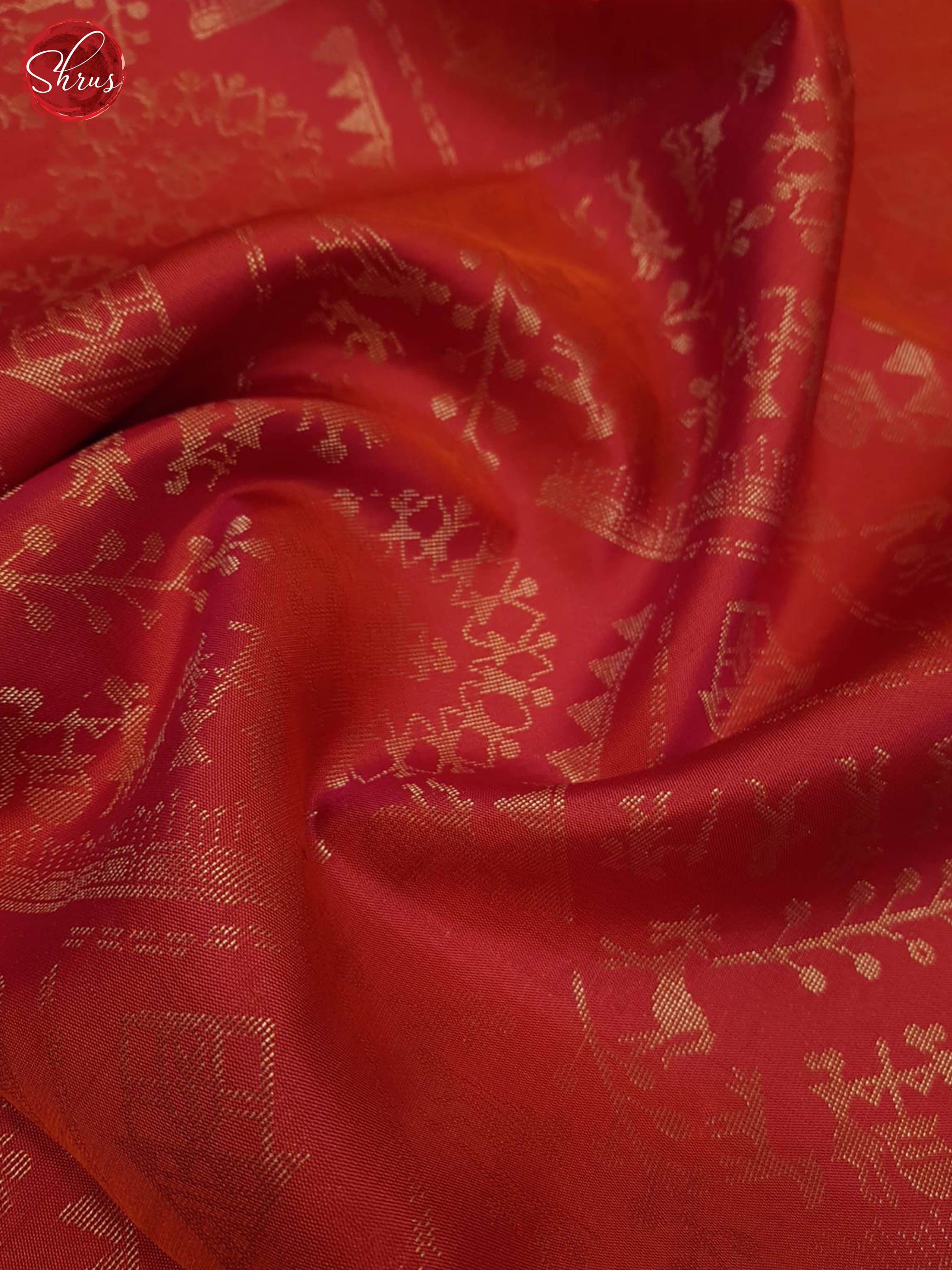 Orange and pink- Soft Silk Saree - Shop on ShrusEternity.com