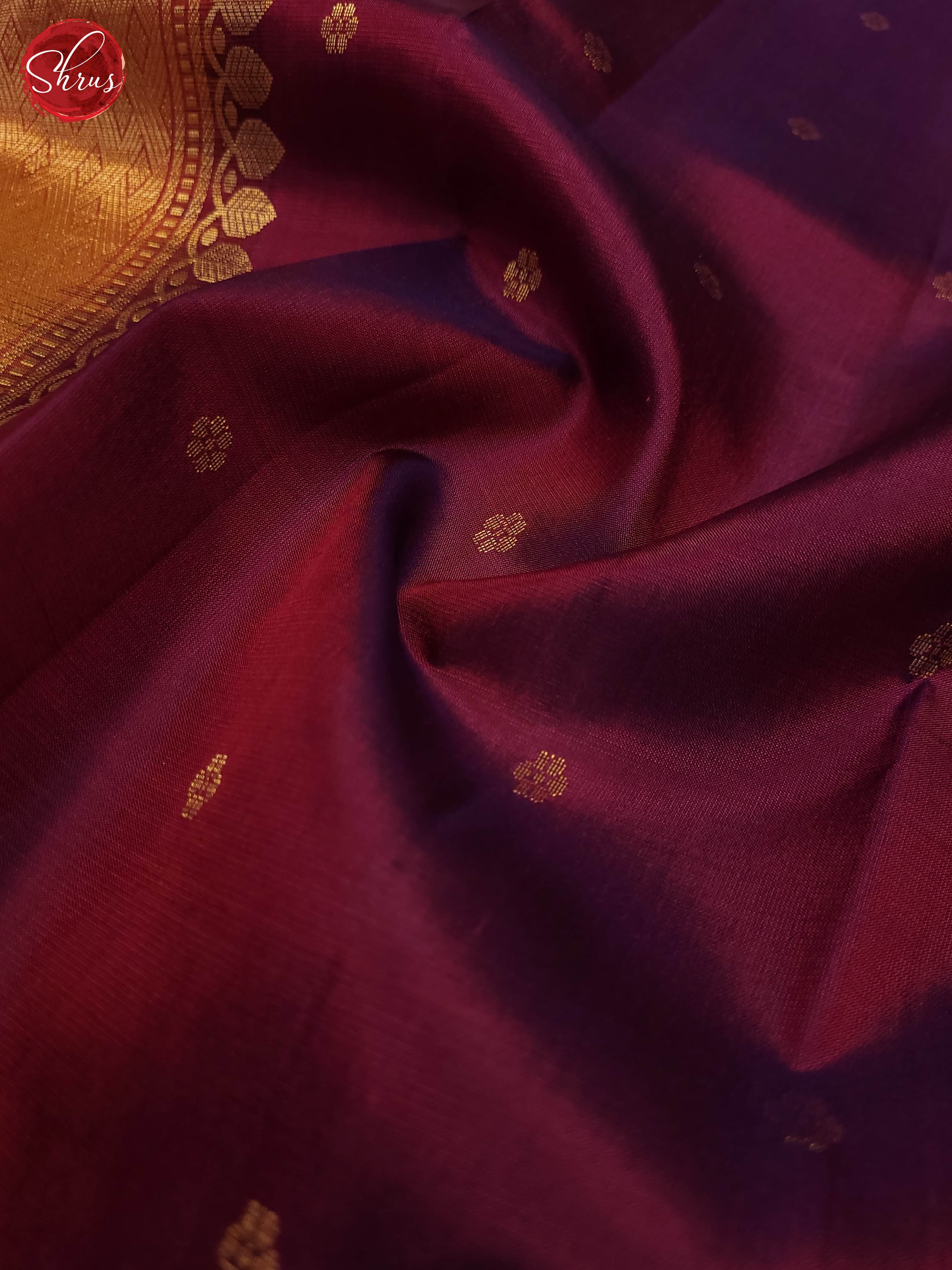 Wine and brick orange- Soft Silk Saree - Shop on ShrusEternity.com