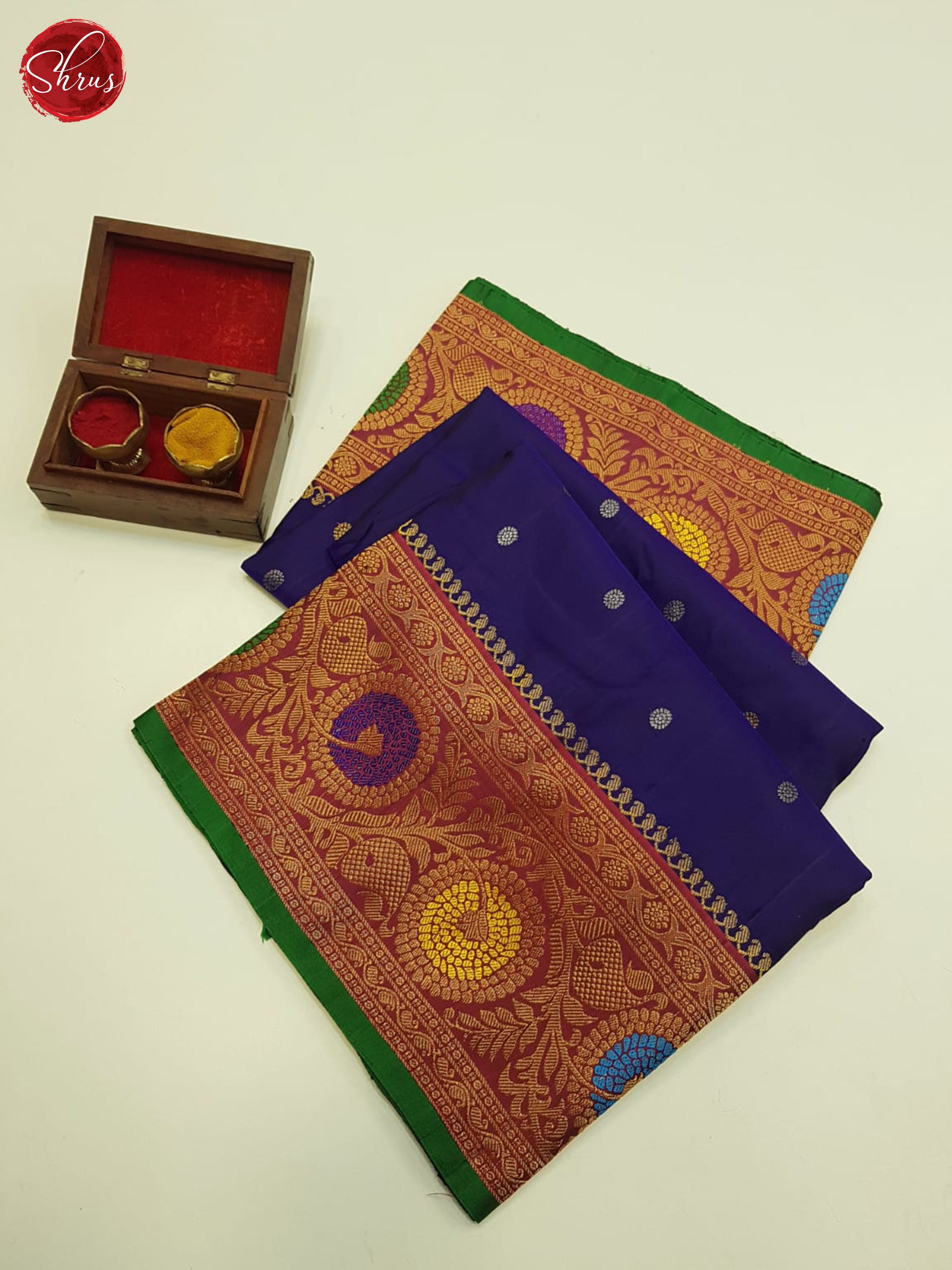 Blue And Maroon-Gadwal Silk saree - Shop on ShrusEternity.com