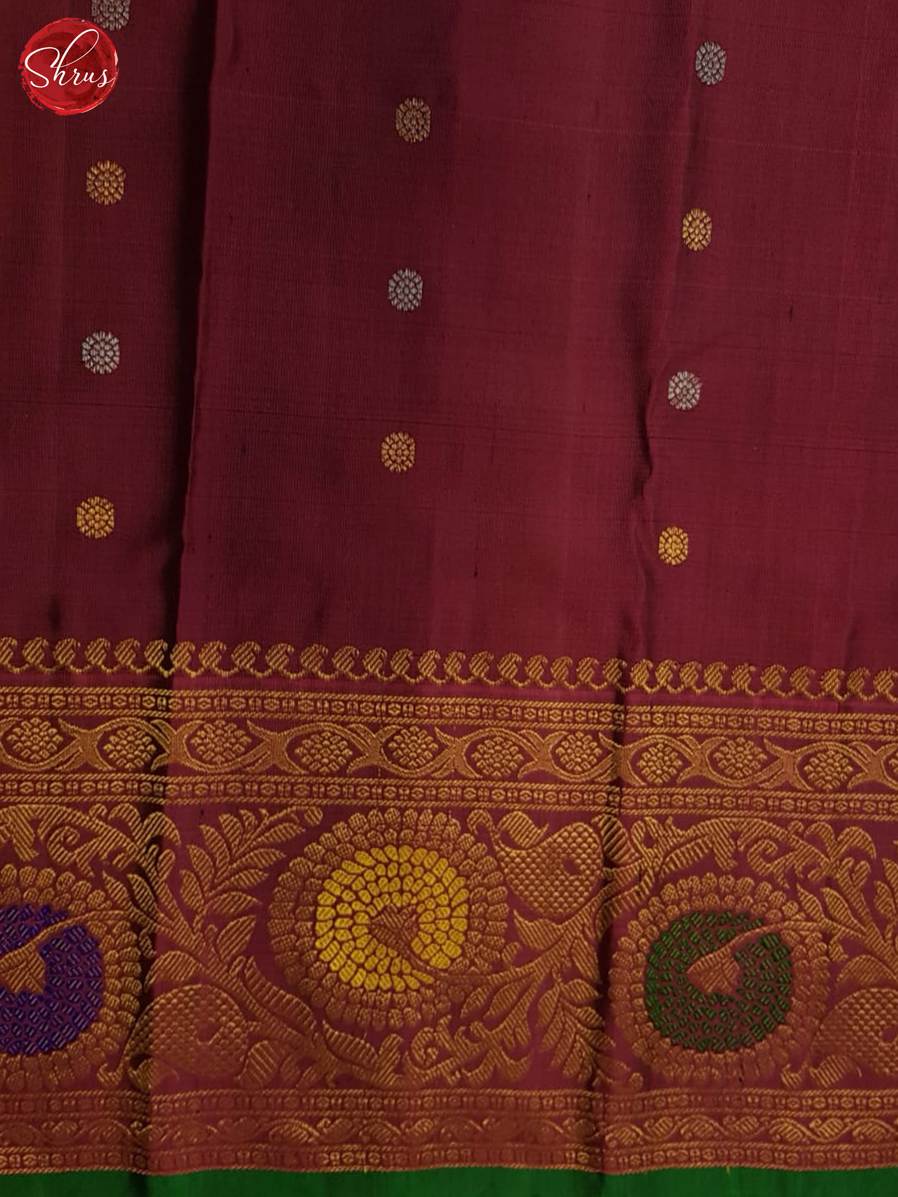 Blue And Maroon-Gadwal Silk saree - Shop on ShrusEternity.com