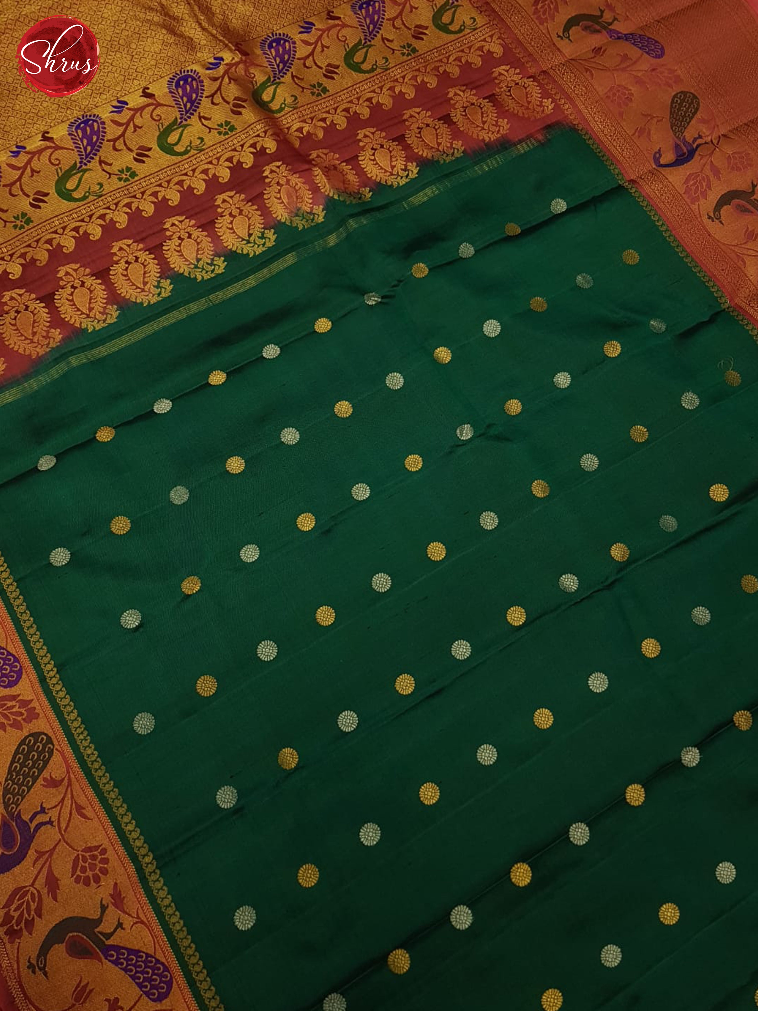 Green And Maroon-Gadwal Silk saree - Shop on ShrusEternity.com