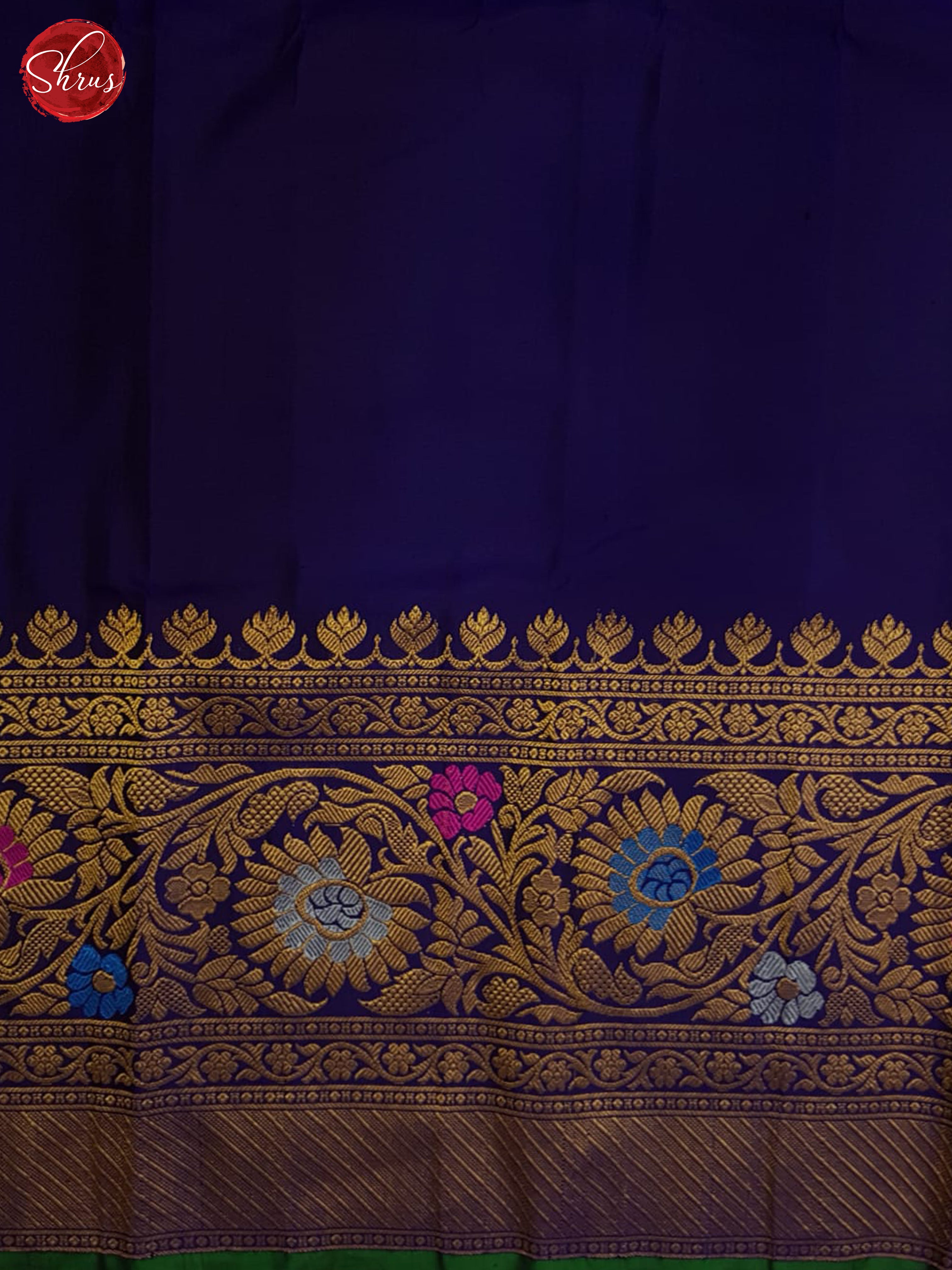 Maroon And Blue-Gadwal Silk Saree - Shop on ShrusEternity.com