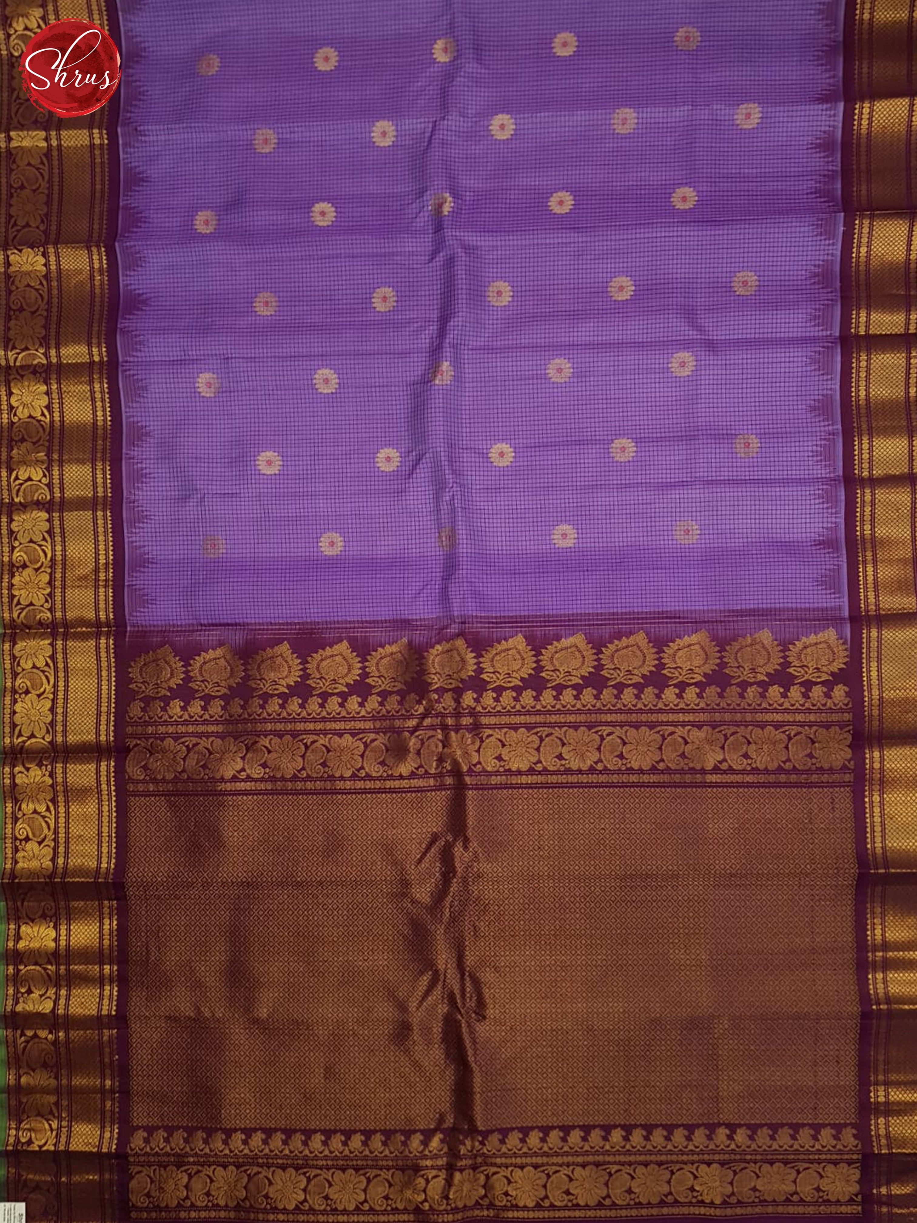 Lavender And Wine-Gadwal Silk Saree - Shop on ShrusEternity.com