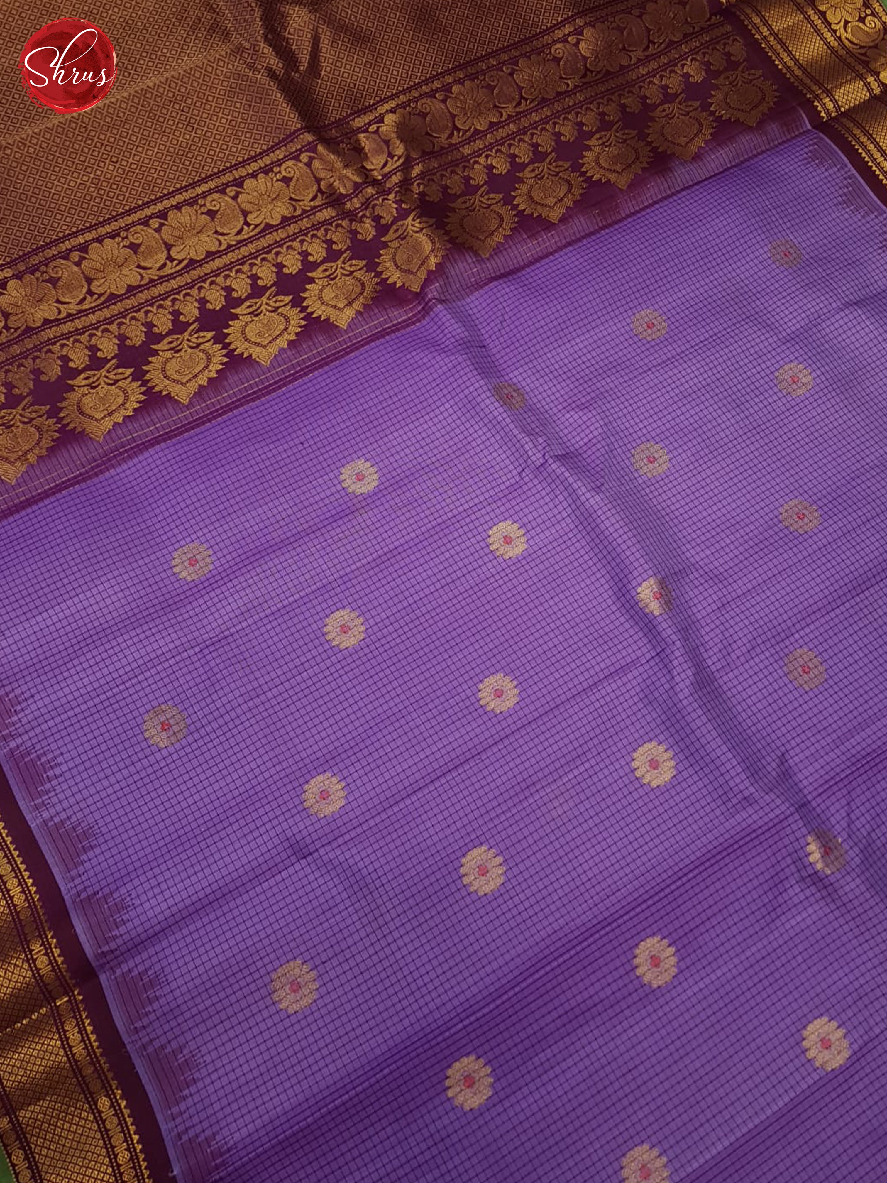 Lavender And Wine-Gadwal Silk Saree - Shop on ShrusEternity.com