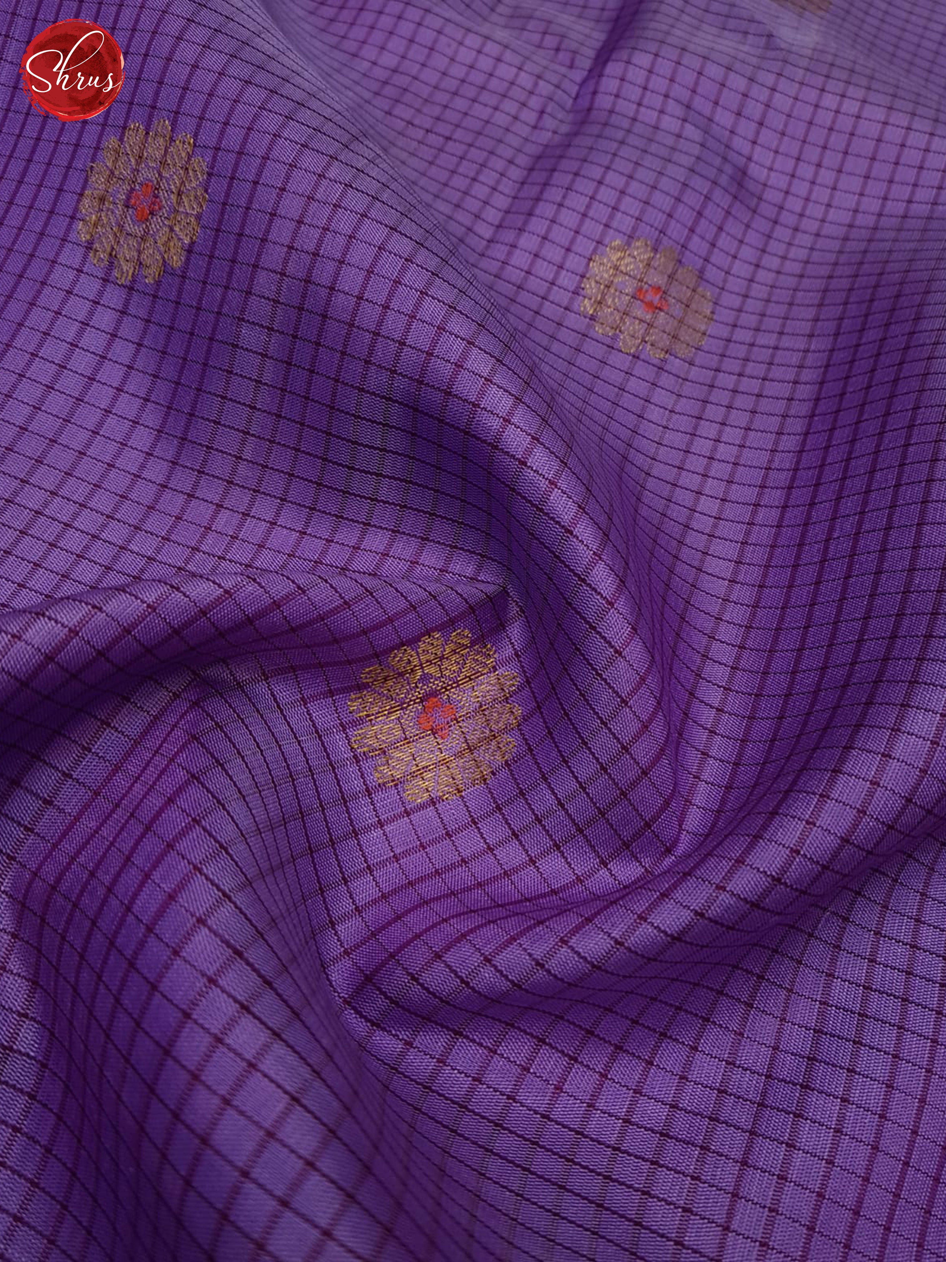 Lavender And Wine-Gadwal Silk Saree - Shop on ShrusEternity.com