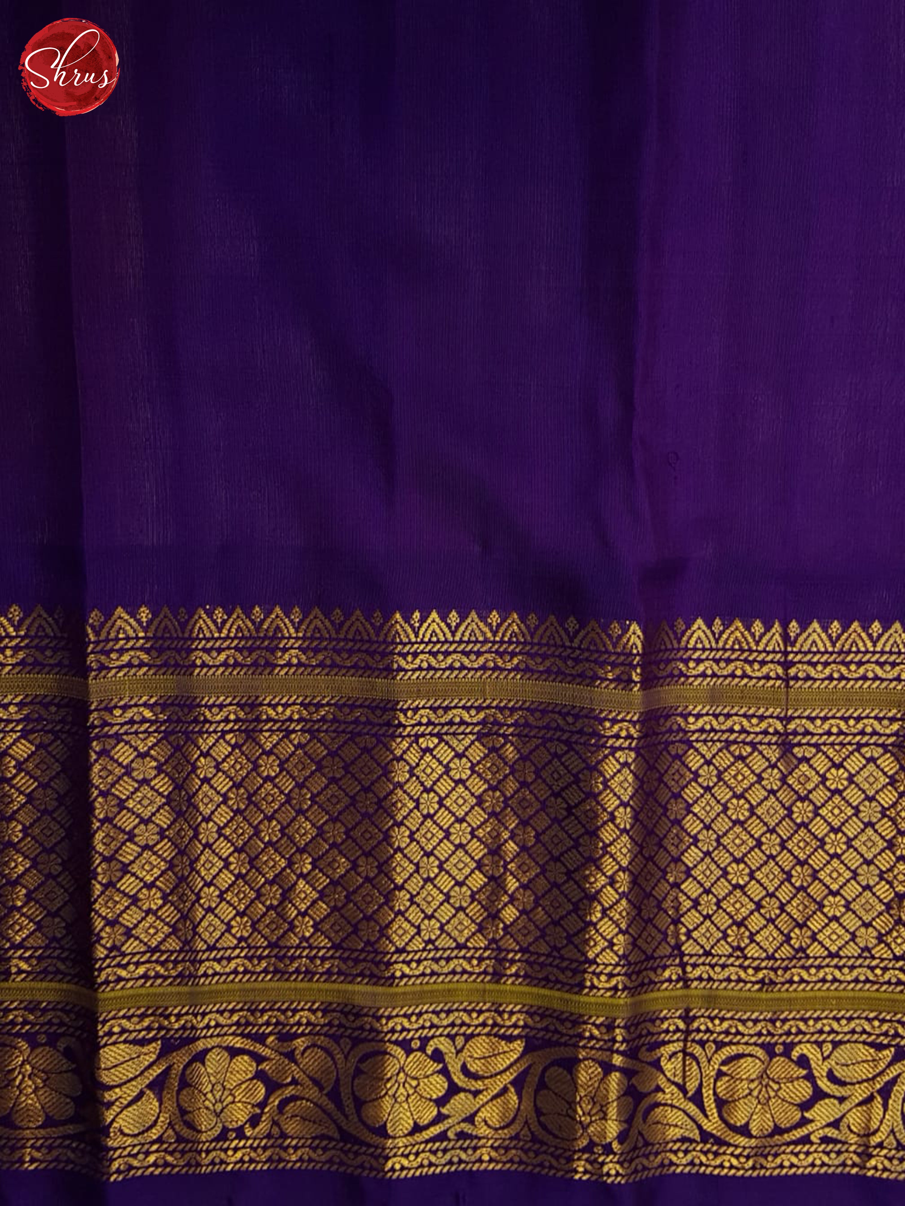 Cream And Purple-Gadwal Silk saree - Shop on ShrusEternity.com
