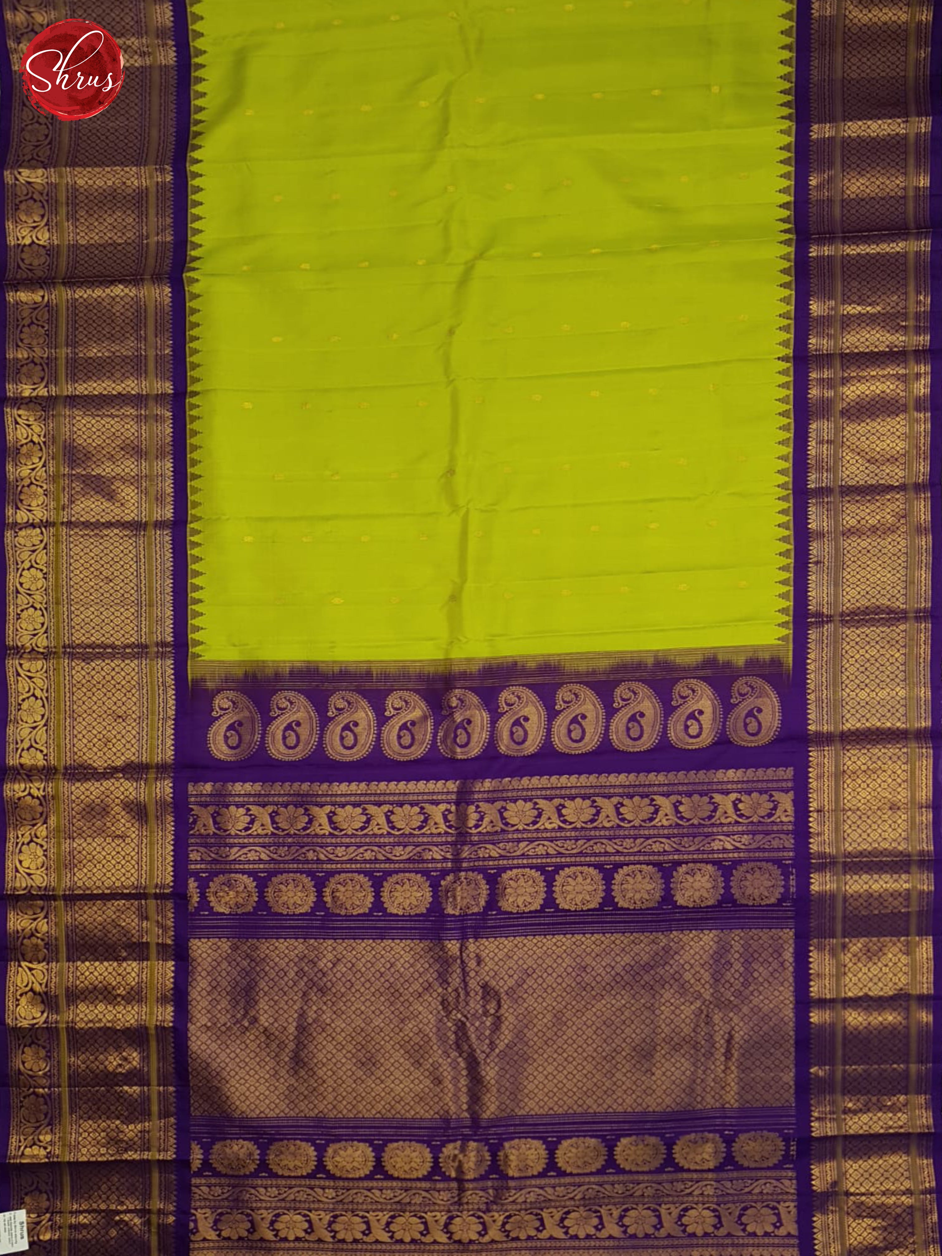 Green And Purple-Gadwal Silk Saree - Shop on ShrusEternity.com